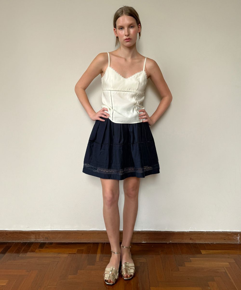 【Sinoon】 Lace Flared Skirt 2色 MUSINSA | SINOON Lace Flared Skirt (Navy)