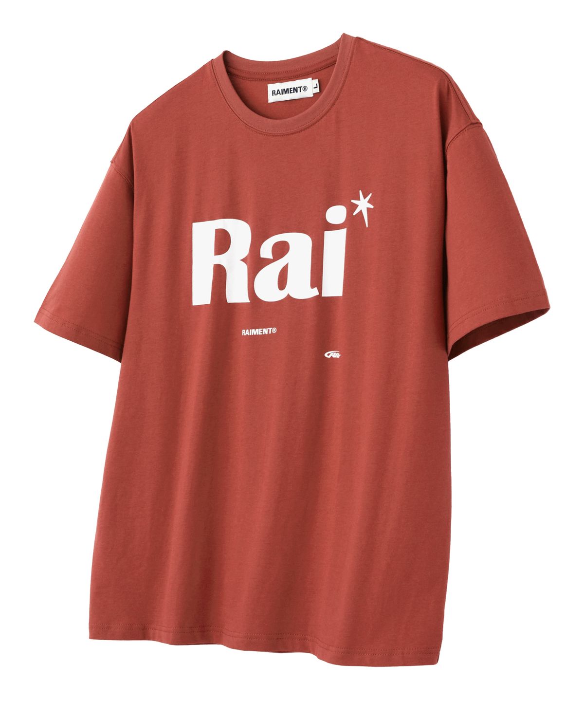 레이몬트(RAIMENT) 에센셜  RAI 로고 솔리드 반팔 티셔츠_브릭레드