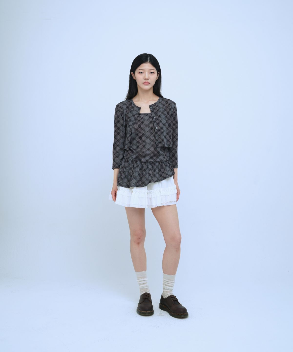 큐리티(CURETTY) C SHIRRING CANCAN SKIRT_WHITE