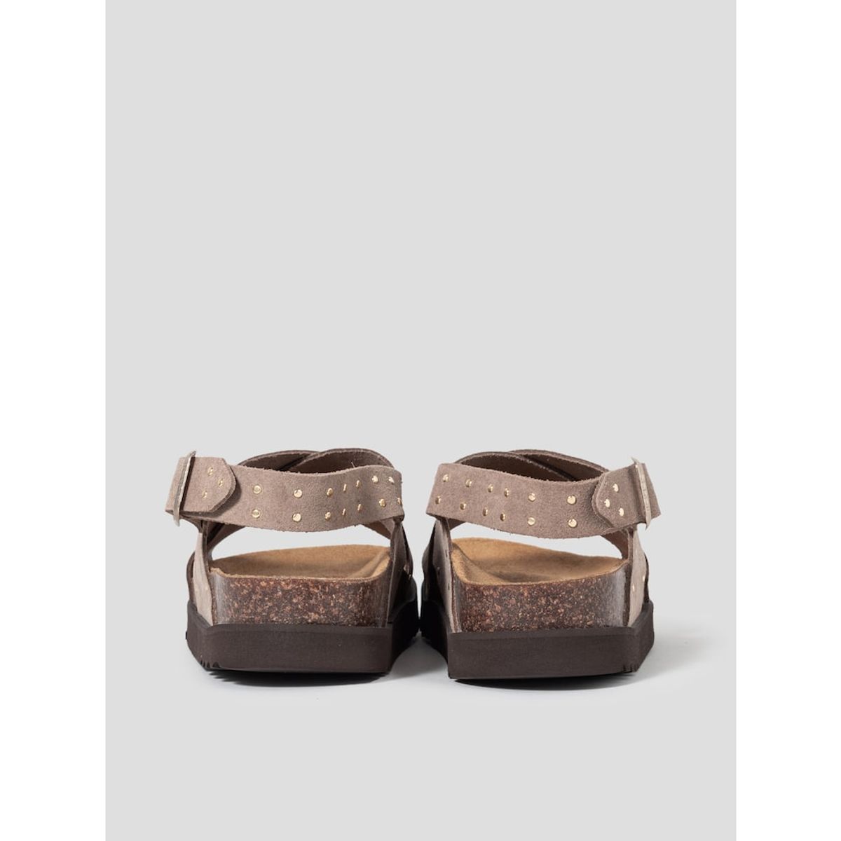 숄(SCHOLL) (WOMEN) 크로스 스트랩 스터드 샌들  옐로이시 브라운 (HH54K2C61B)