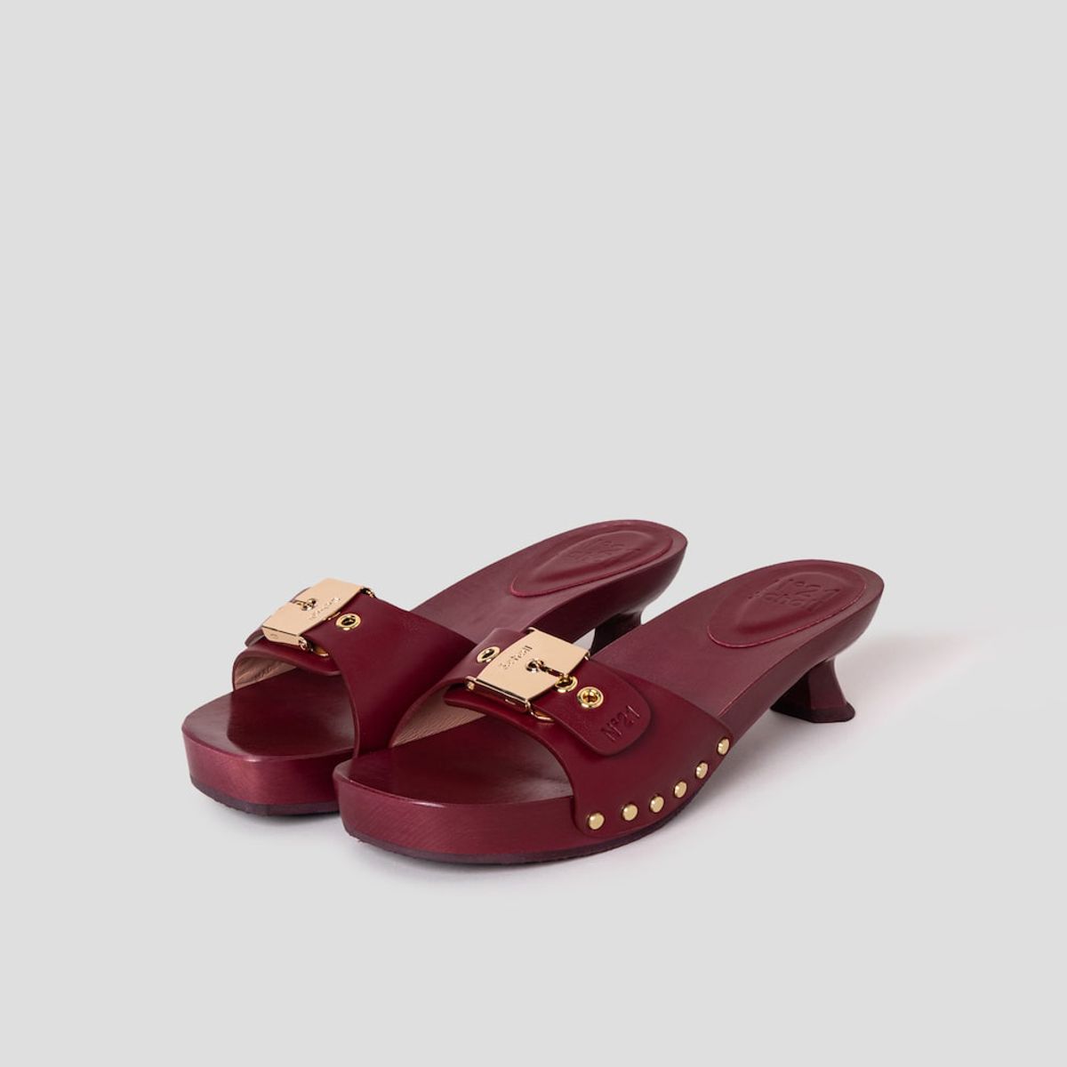 숄(SCHOLL) [Scholl X N˚21] 원스트랩 레더 힐 샌들  와인 (HH54K2H14Z)