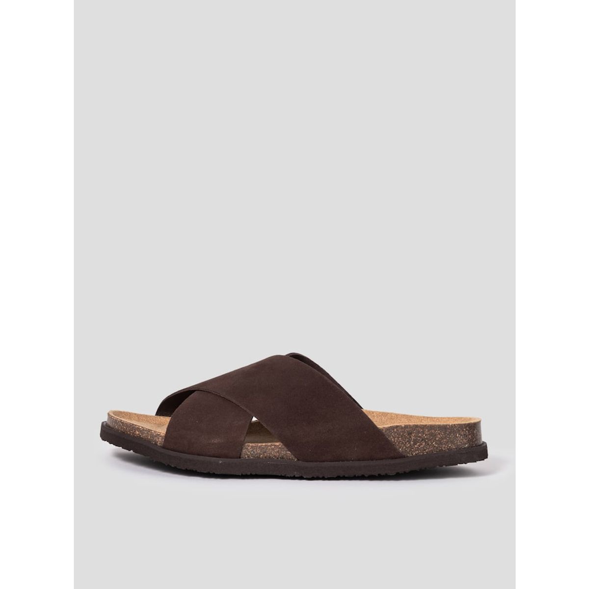 숄(SCHOLL) (MEN) 코르크 크로스 스트랩 샌들  브라운 (HH54K1C14D)