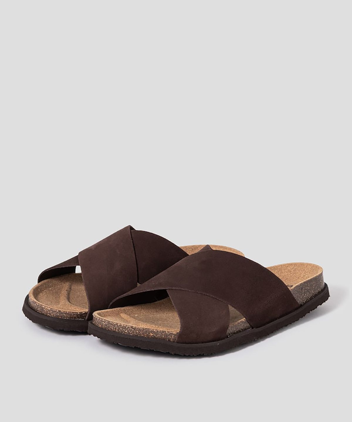 숄(SCHOLL) (MEN) 코르크 크로스 스트랩 샌들  브라운 (HH54K1C14D)