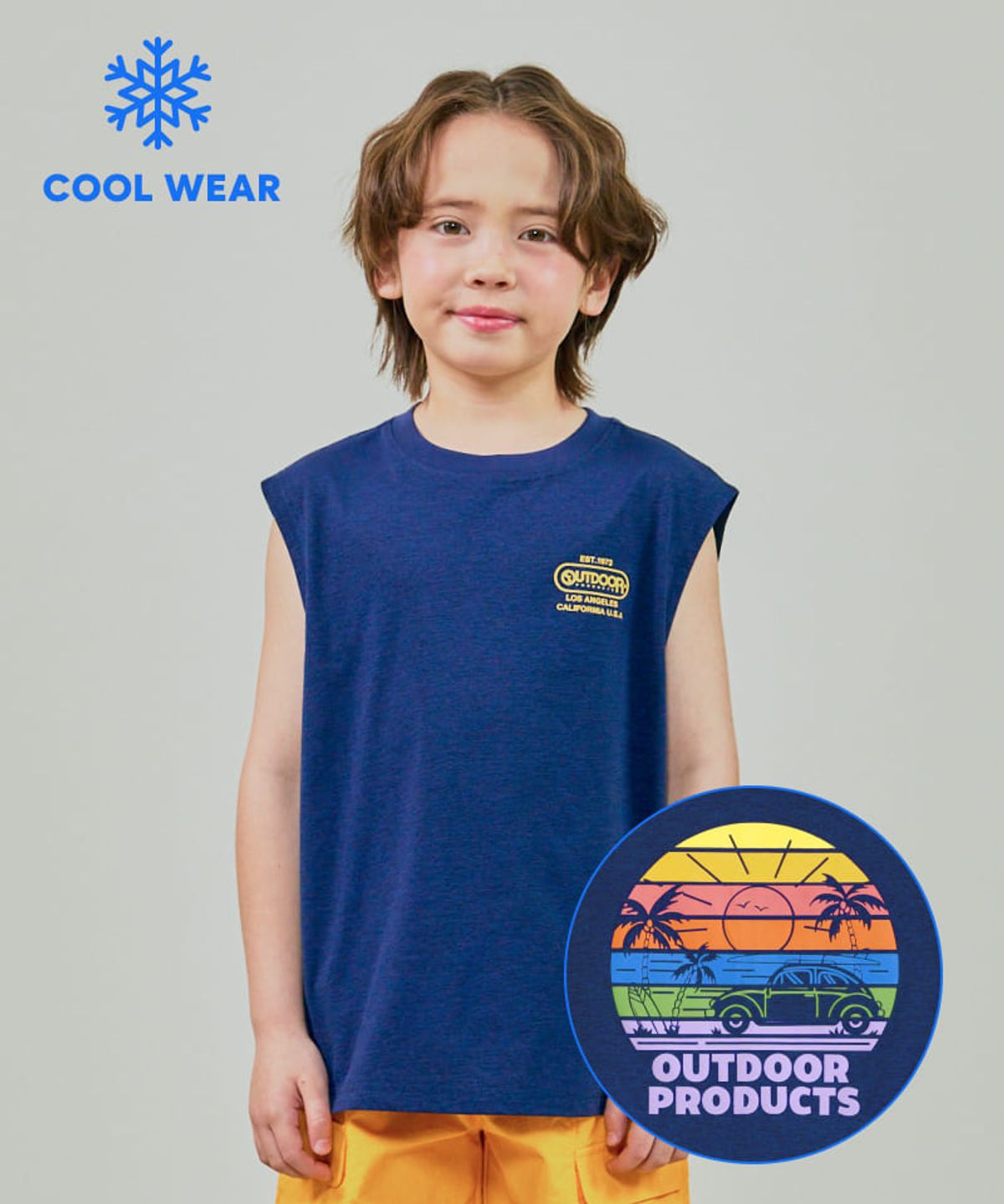 아웃도어 프로덕츠 키즈(OUTDOOR PRODUCTS KIDS) 쿨터치 백그래픽 탱크탑 (네이비) OD252ITK16_NVY