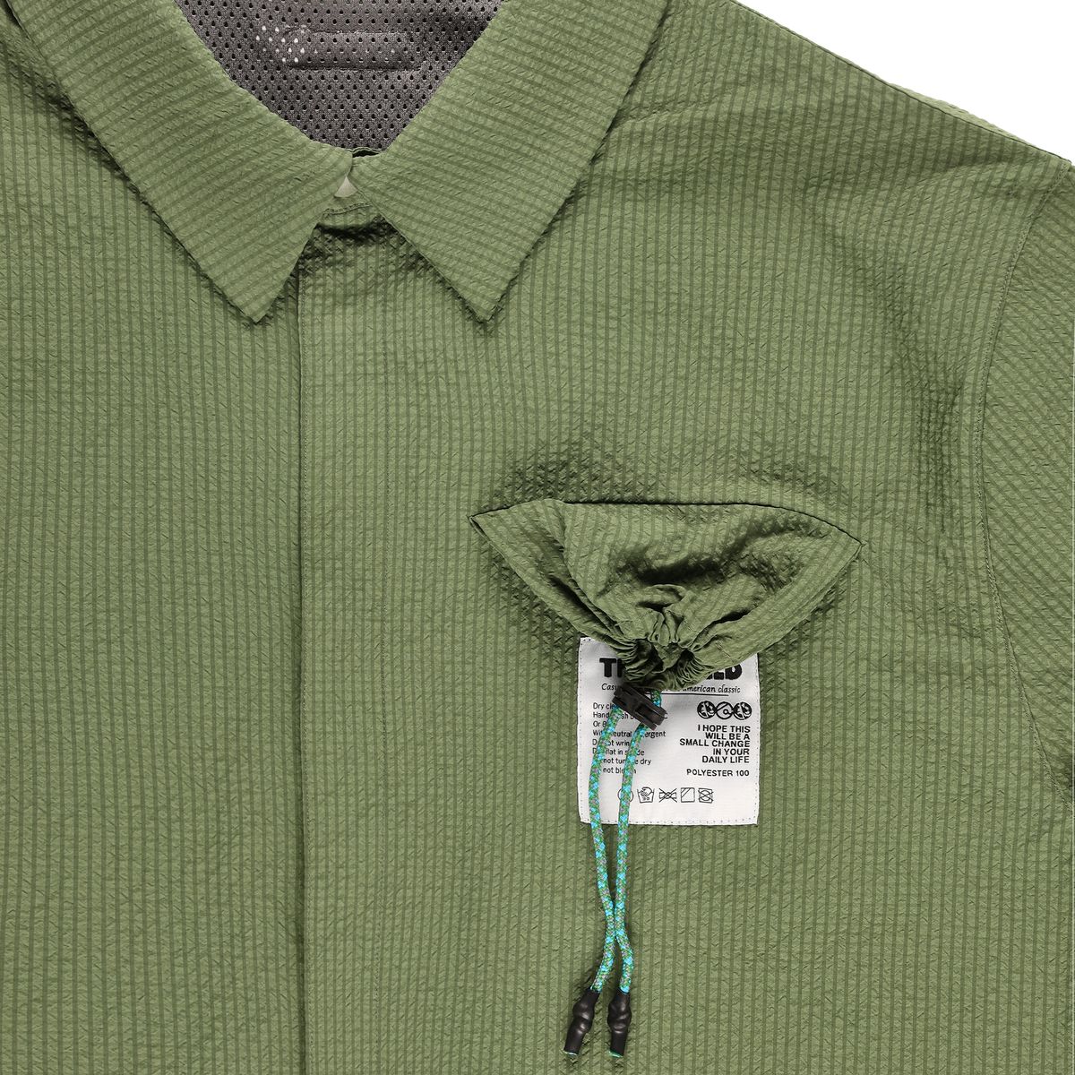 더왈드(THEWARLD) PACKABLE SEERSUCKER HALF SHIRTS GREEN