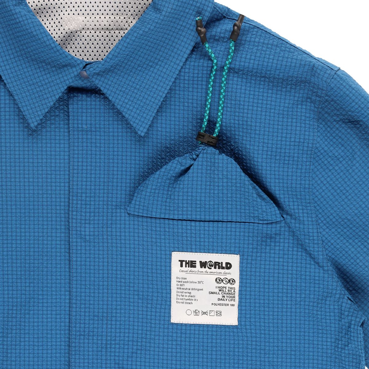 더왈드(THEWARLD) PACKABLE SEERSUCKER HALF SHIRTS BLUE