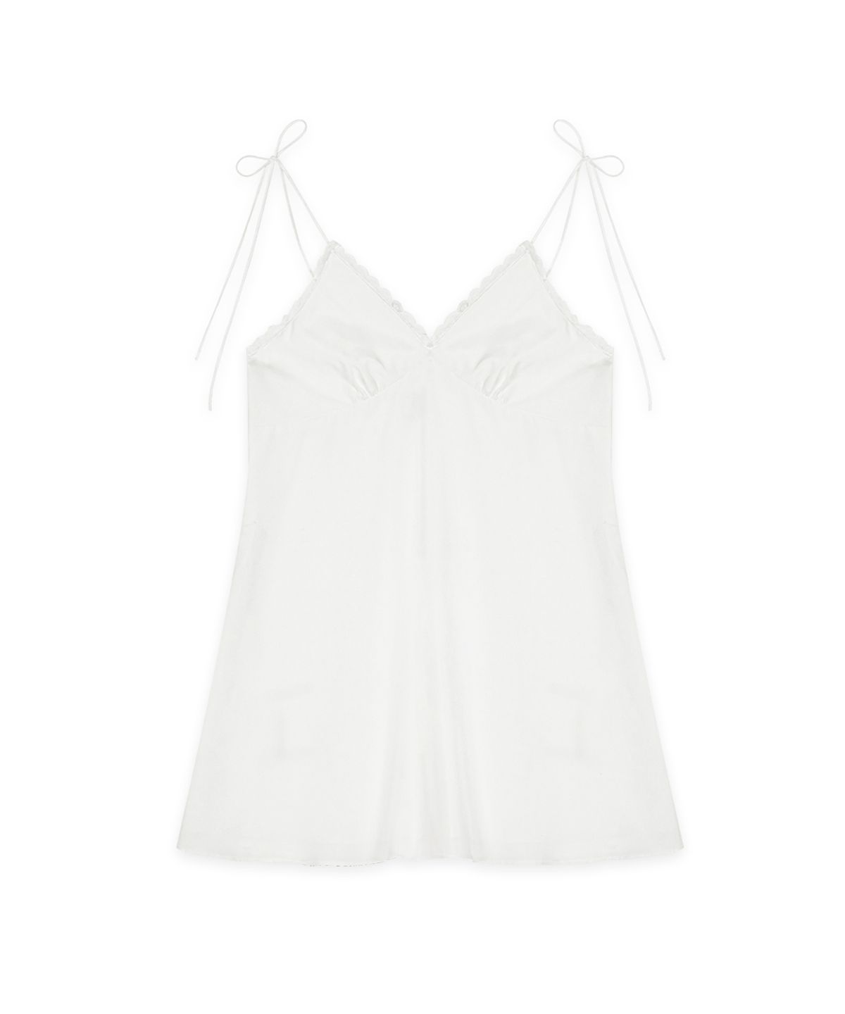 시눈(SINOON) Lace Flared Mini Dress (White)