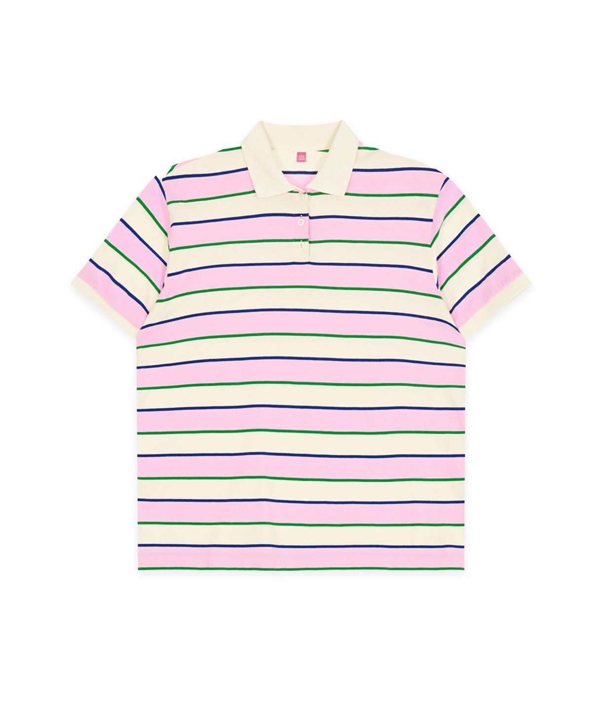 시눈(SINOON) Bold Stripe Half Sleeve PK Shirt (Pink)