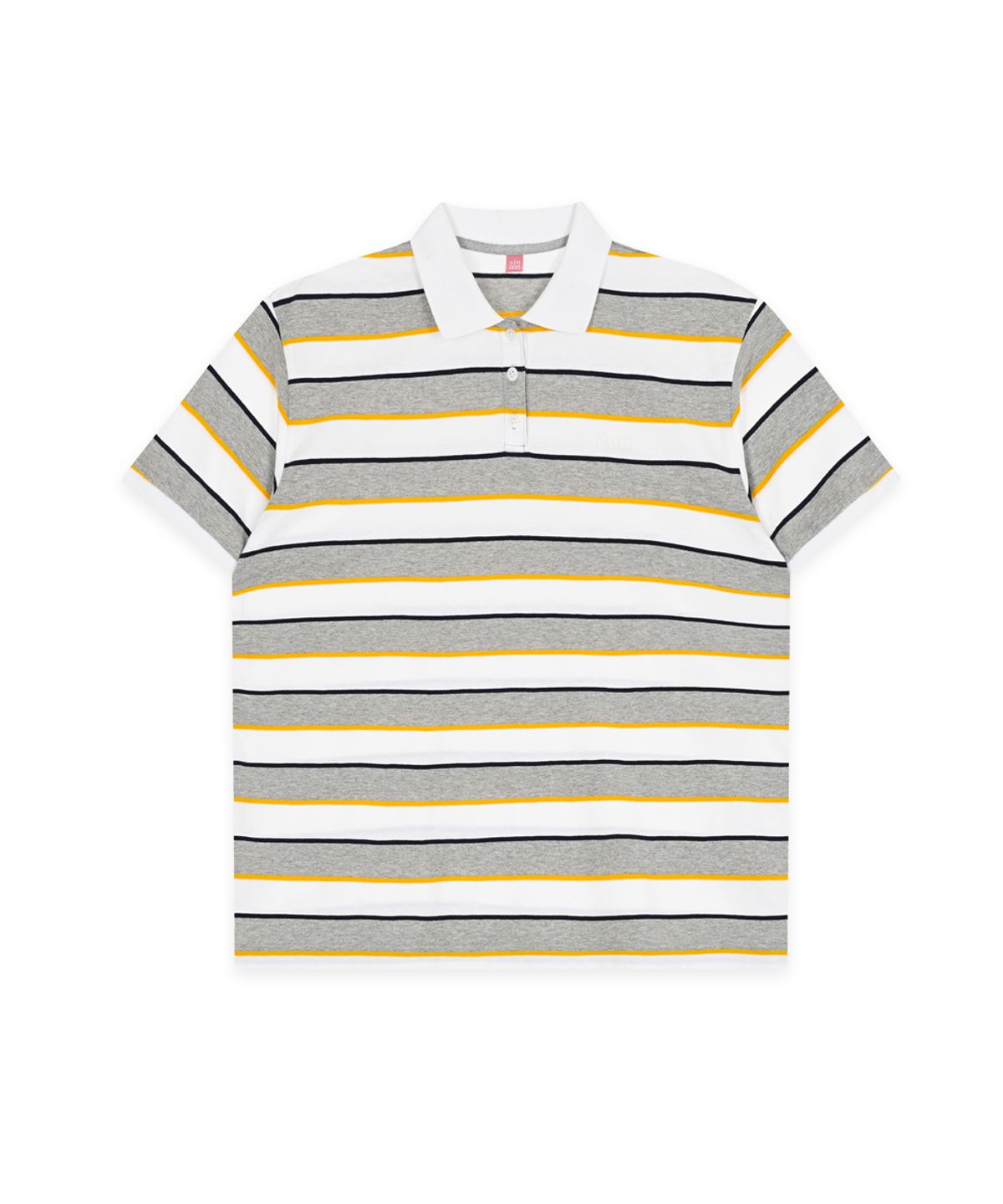 시눈(SINOON) Bold Stripe Half Sleeve PK Shirt (Grey)