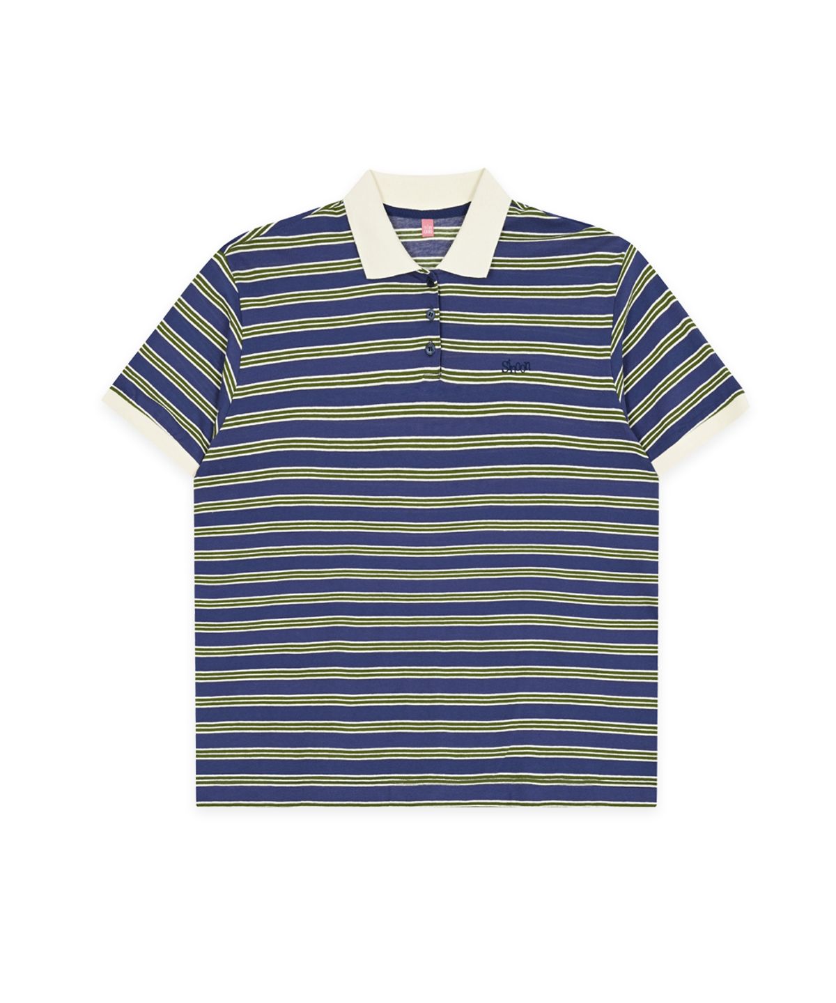 시눈(SINOON) Stripe Half Sleeve PK Shirt (Blue)