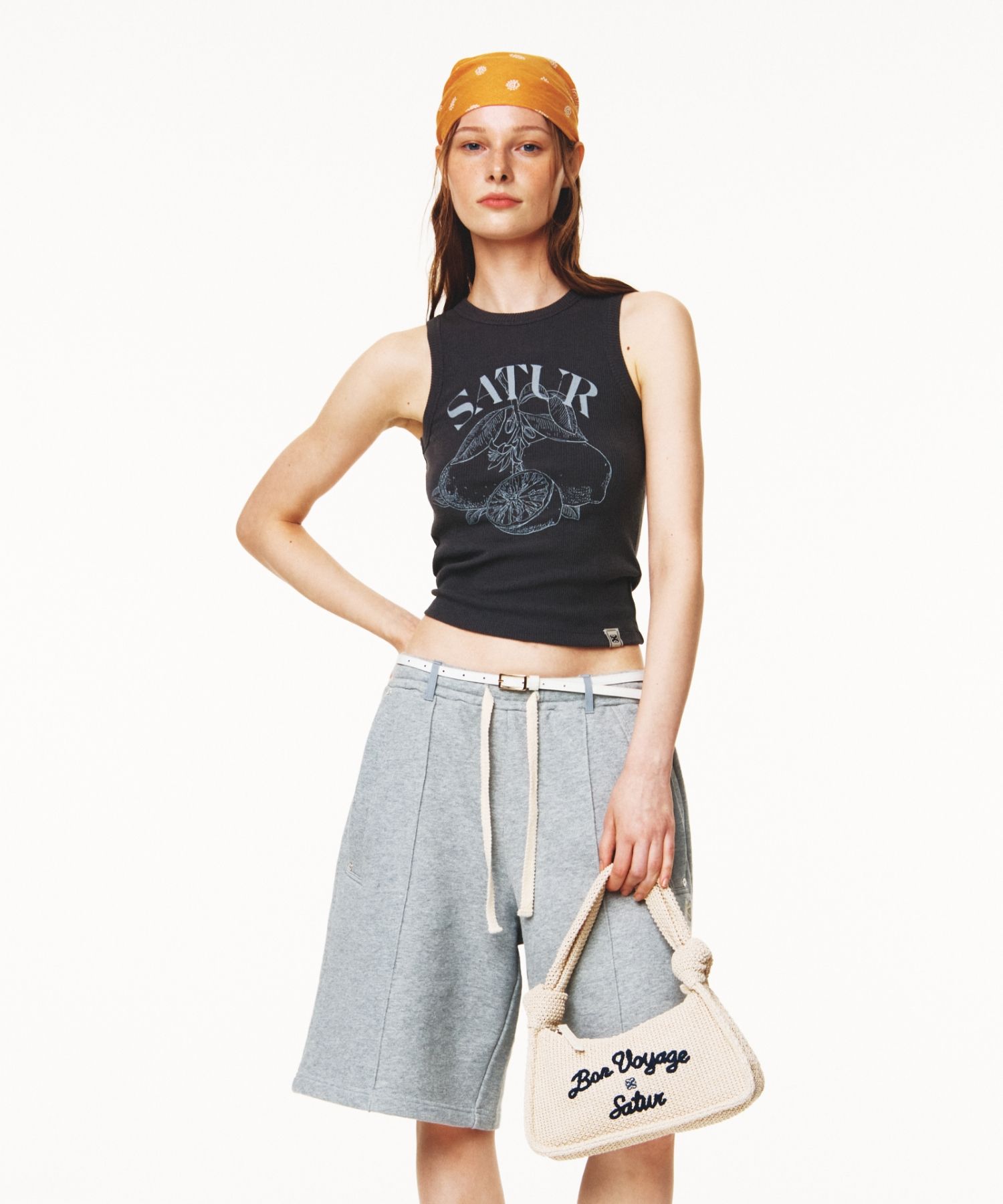 【SATUR】25SS/送料関税込み★Bon Voyage Raffia Shoulder Bag★ Bon Voyage Raffia Shoulder Bag - Black | ファッション通販