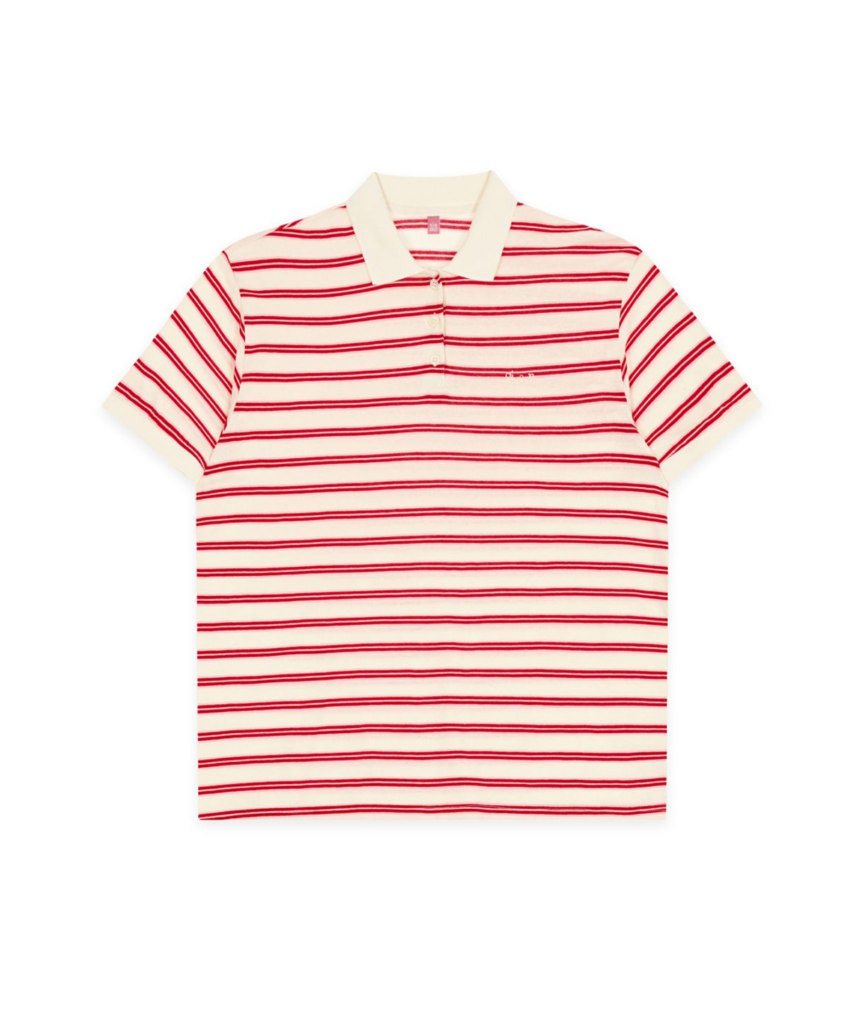 시눈(SINOON) Stripe Half Sleeve PK Shirt (Red)