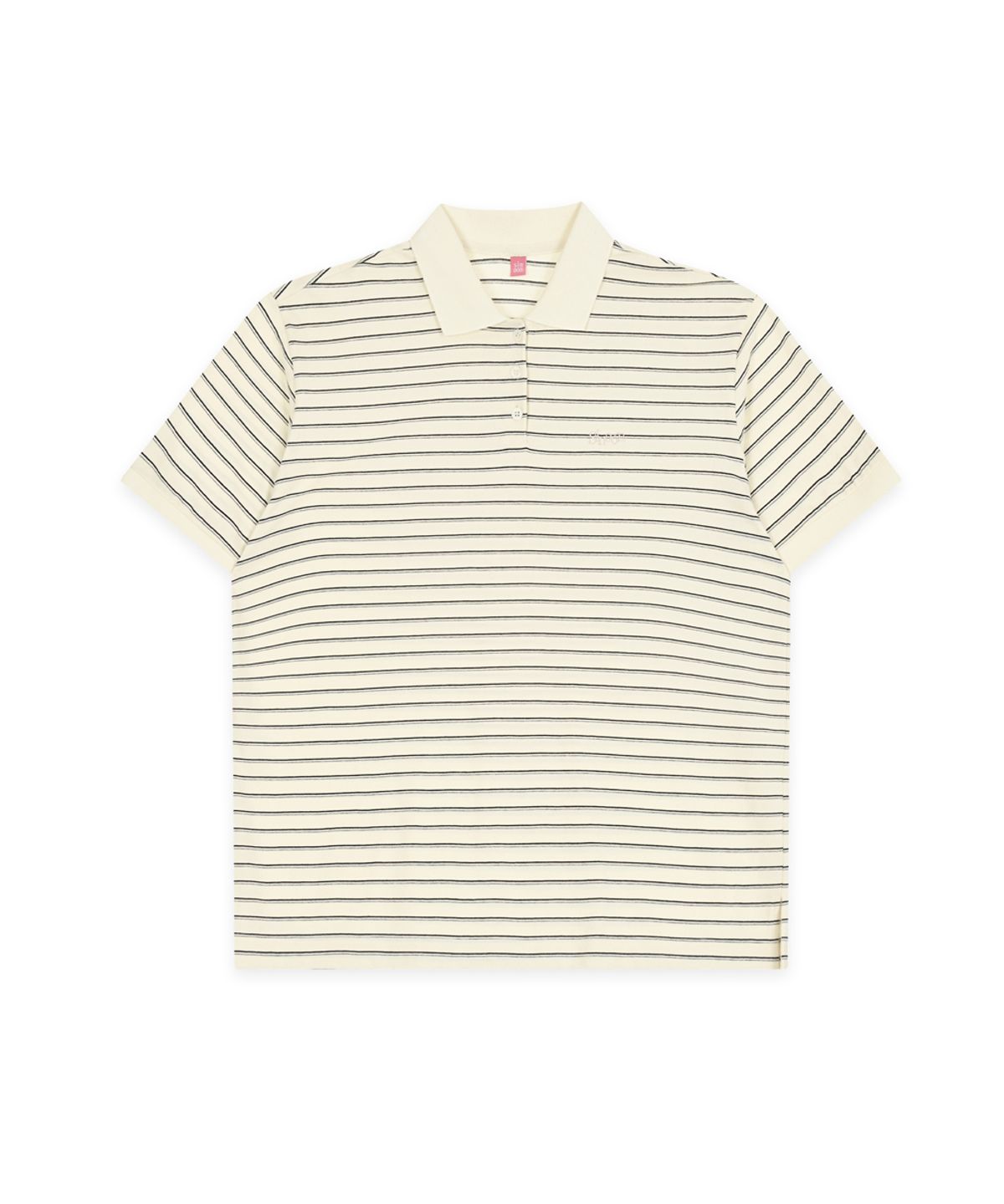 시눈(SINOON) Stripe Half Sleeve PK Shirt (Ivory)
