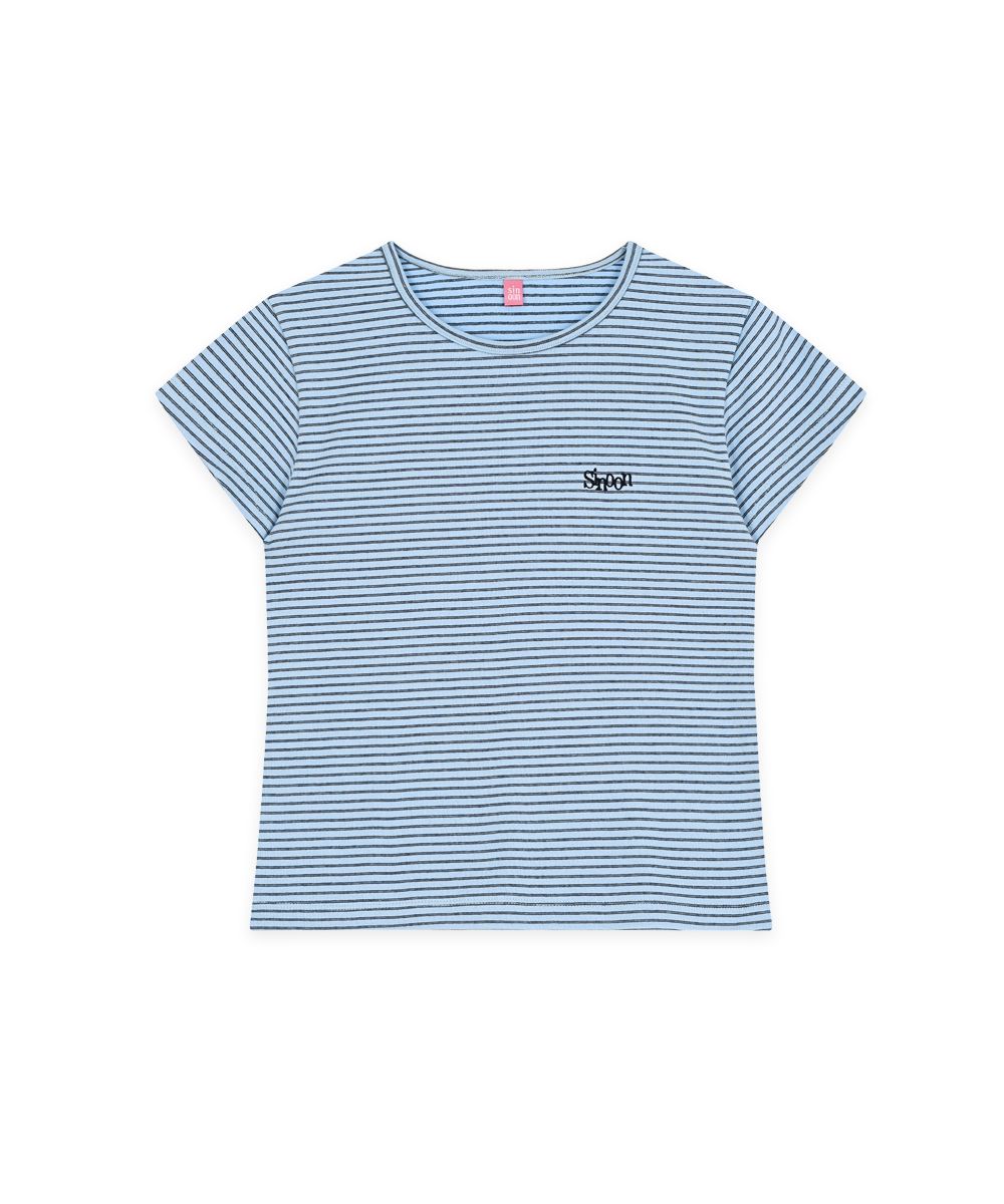 【sinoon】Stripe Cap Sleeve T-shirt (3 COLORS) MUSINSA | SINOON Stripe Cap Sleeve T-shirt (Blue)