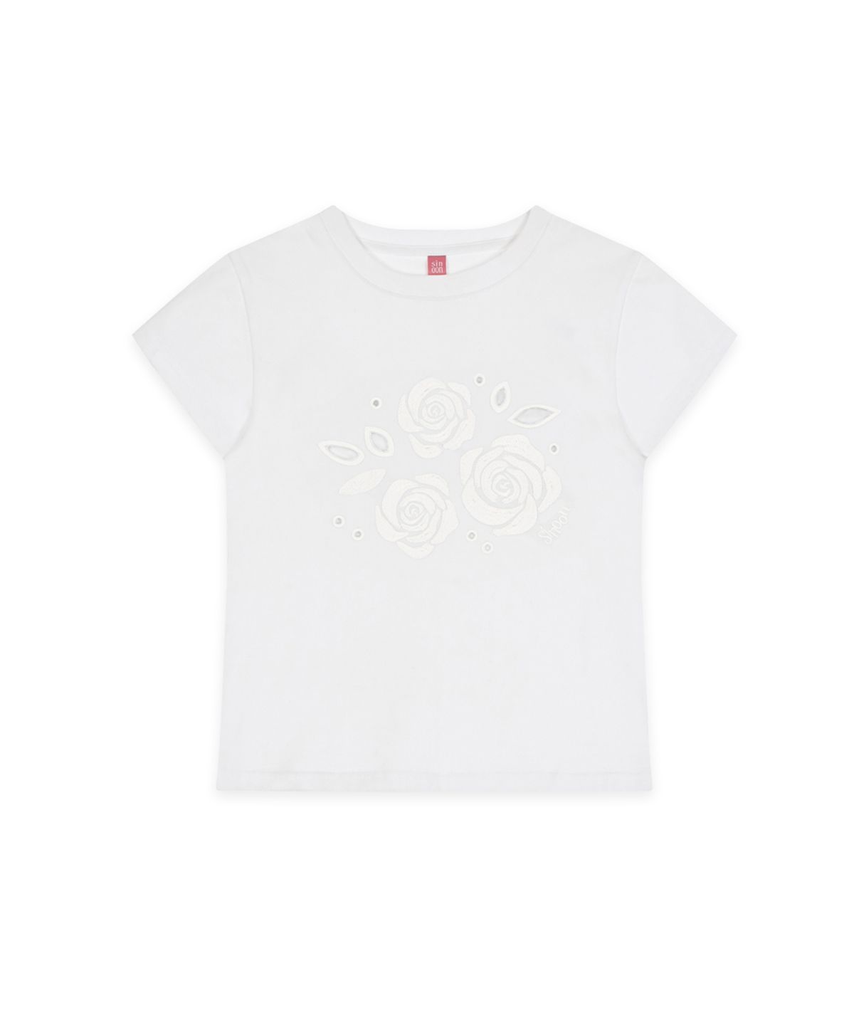 시눈(SINOON) Rose Punching T-Shirt (White)