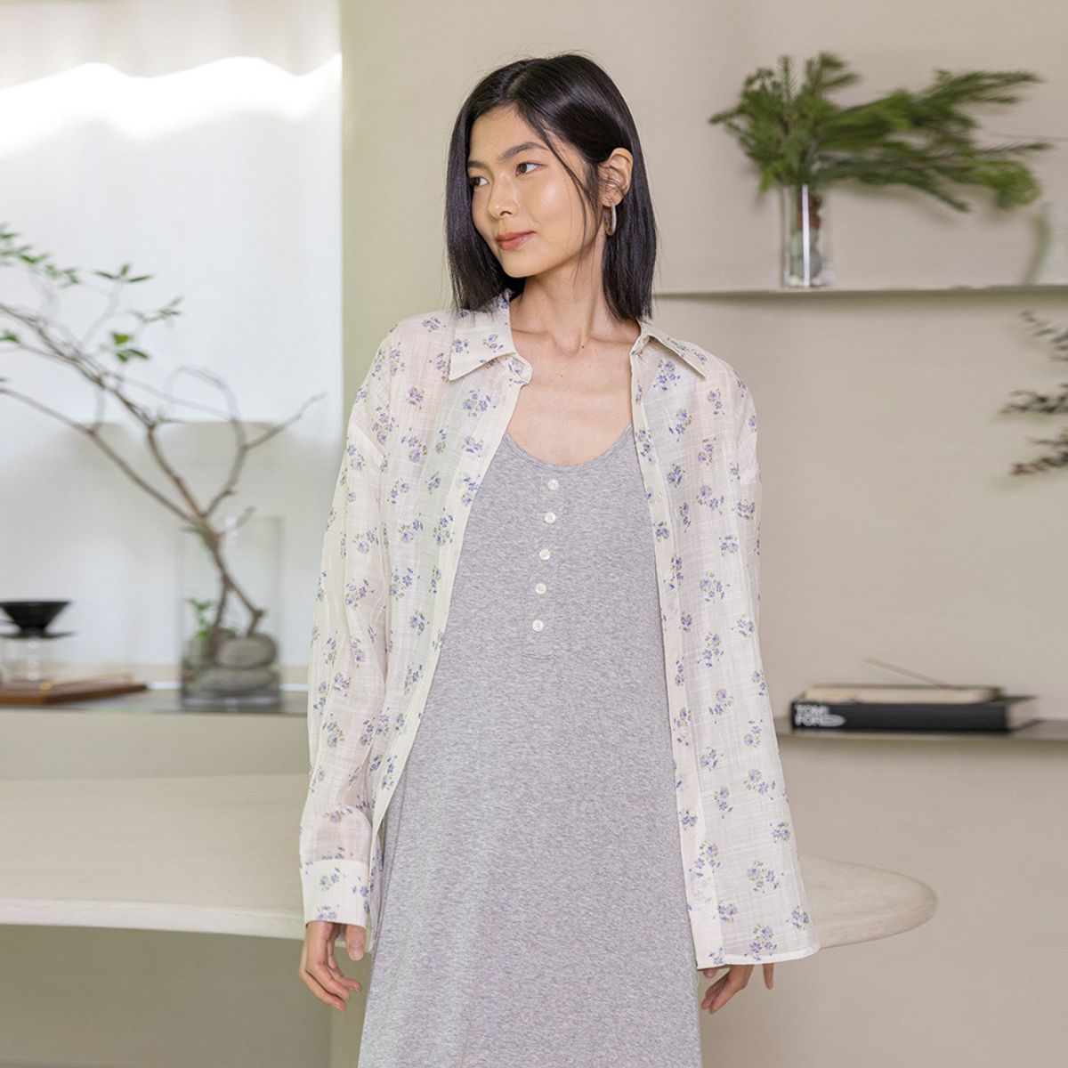 랭썬(LANGSON) LS_Violet light shirt_IVORY