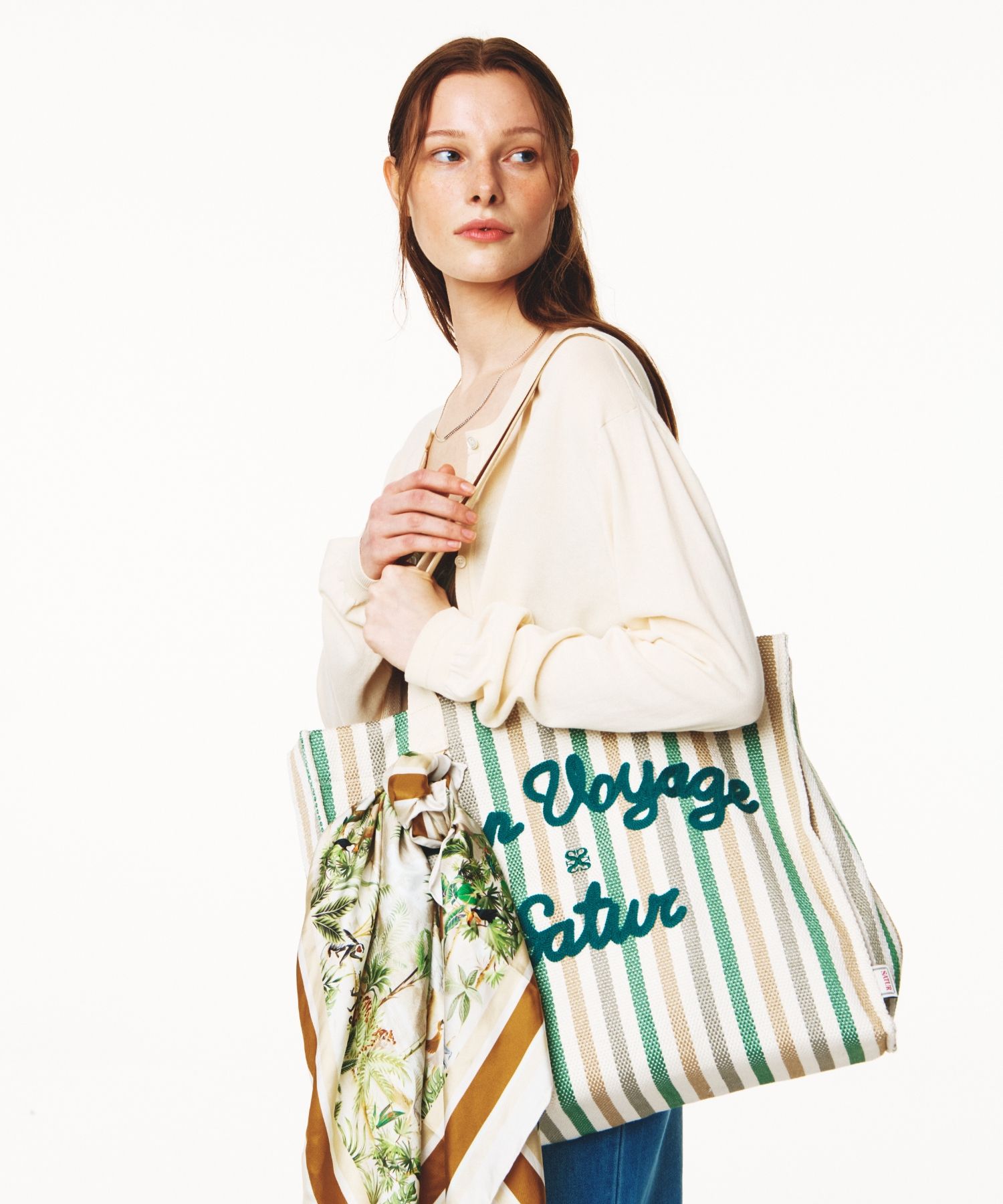 [25SS] SATUR★Bon Voyage Over Size Beach Bag★ビーチバッグ MUSINSA | SATUR Bon Voyage Oversized Beach Bag Green