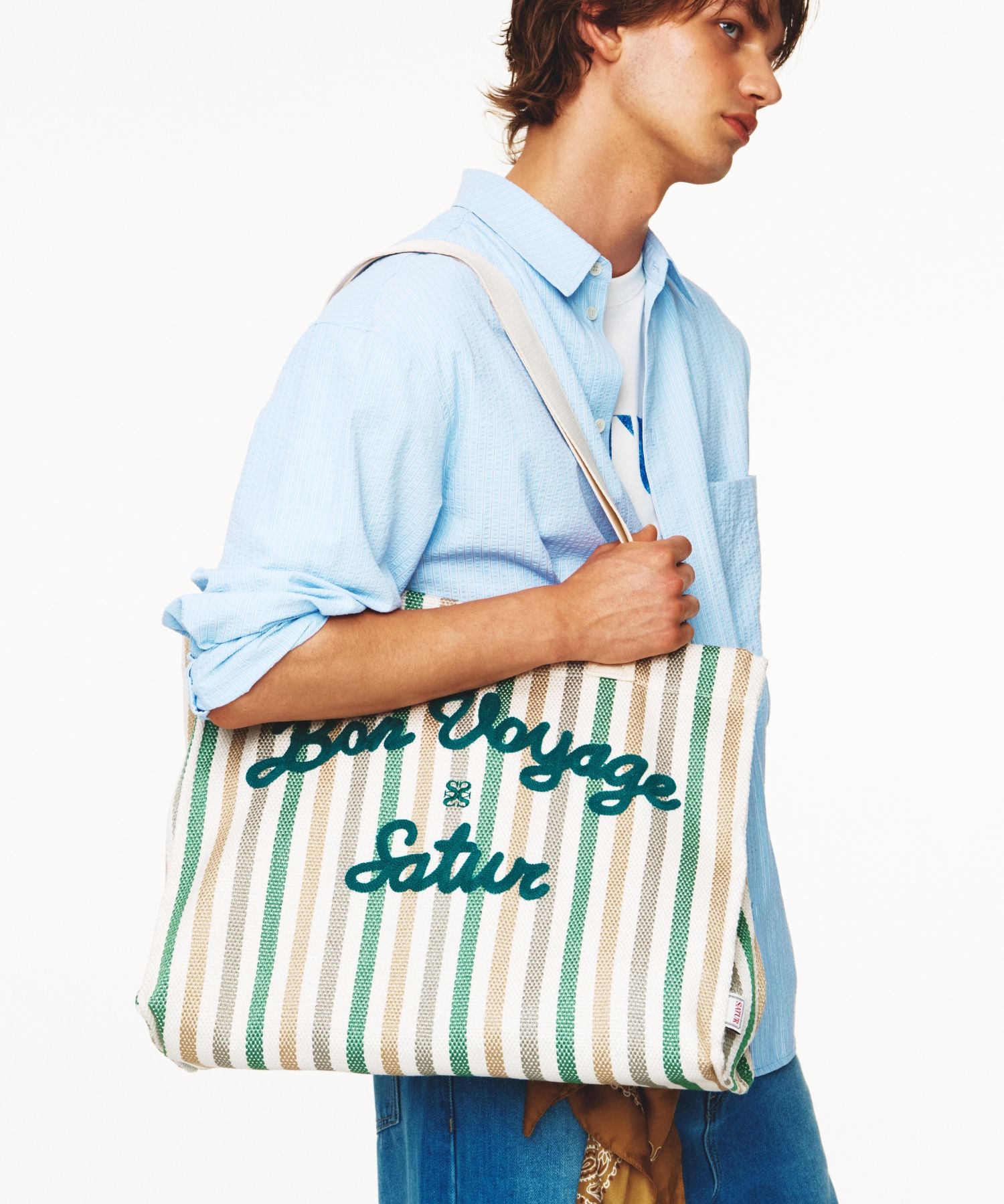 ★ SATUR ★BON VOYAGE OVER SIZE BEACH BAG MUSINSA | SATUR Bon Voyage Oversized Beach Bag Green