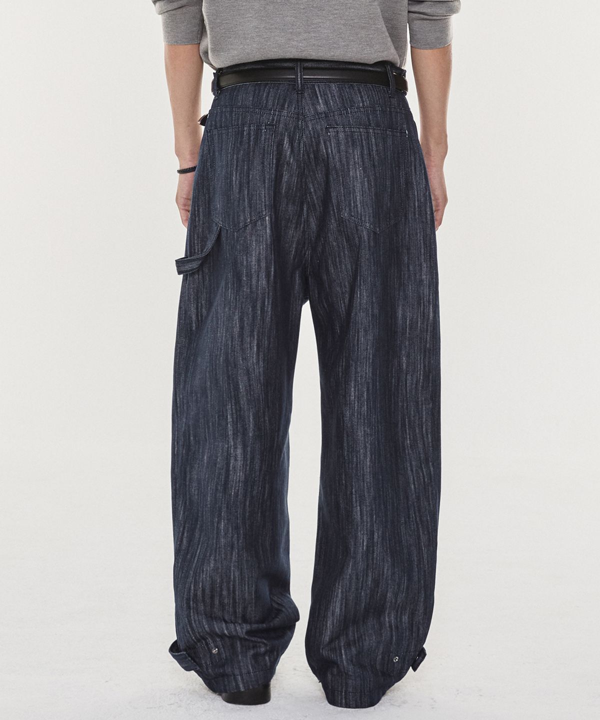 기철(KICHUL) Hem button wide denim pants (raw indigo)