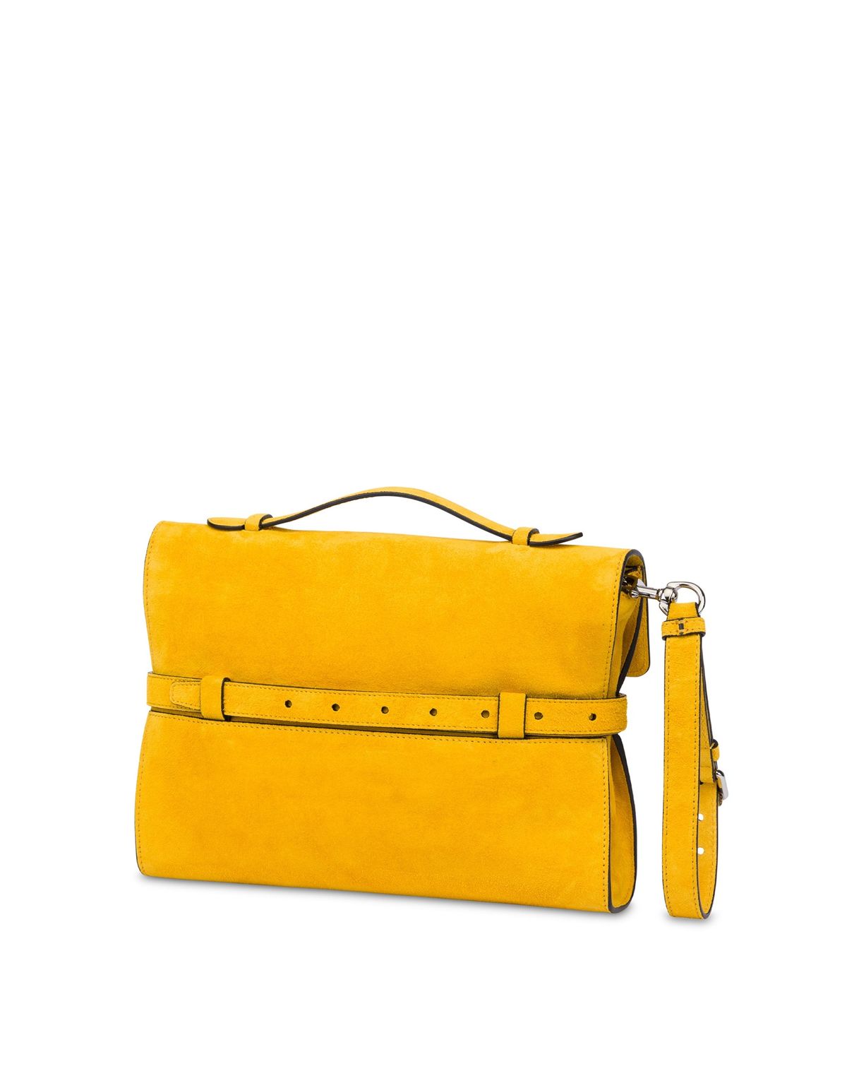 모스키노(MOSCHINO) 타이 미 스웨이드 클러치 YELLOW