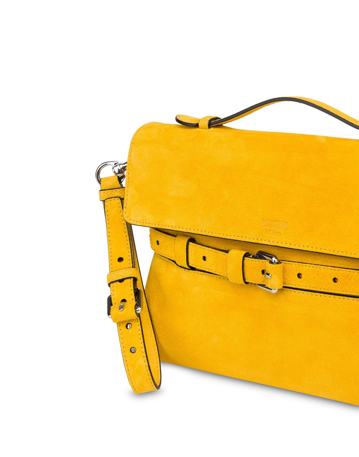 모스키노(MOSCHINO) 타이 미 스웨이드 클러치 YELLOW