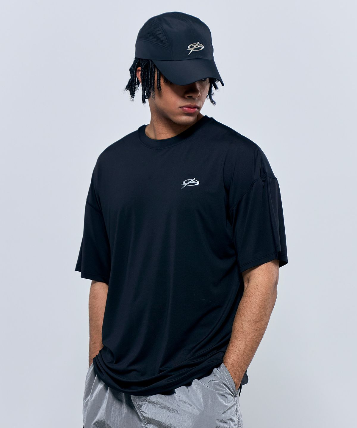 피지컬가먼츠(PHYSICAL GARMENTS) P2544 기능성 드라이 오버핏 반팔 [블랙]