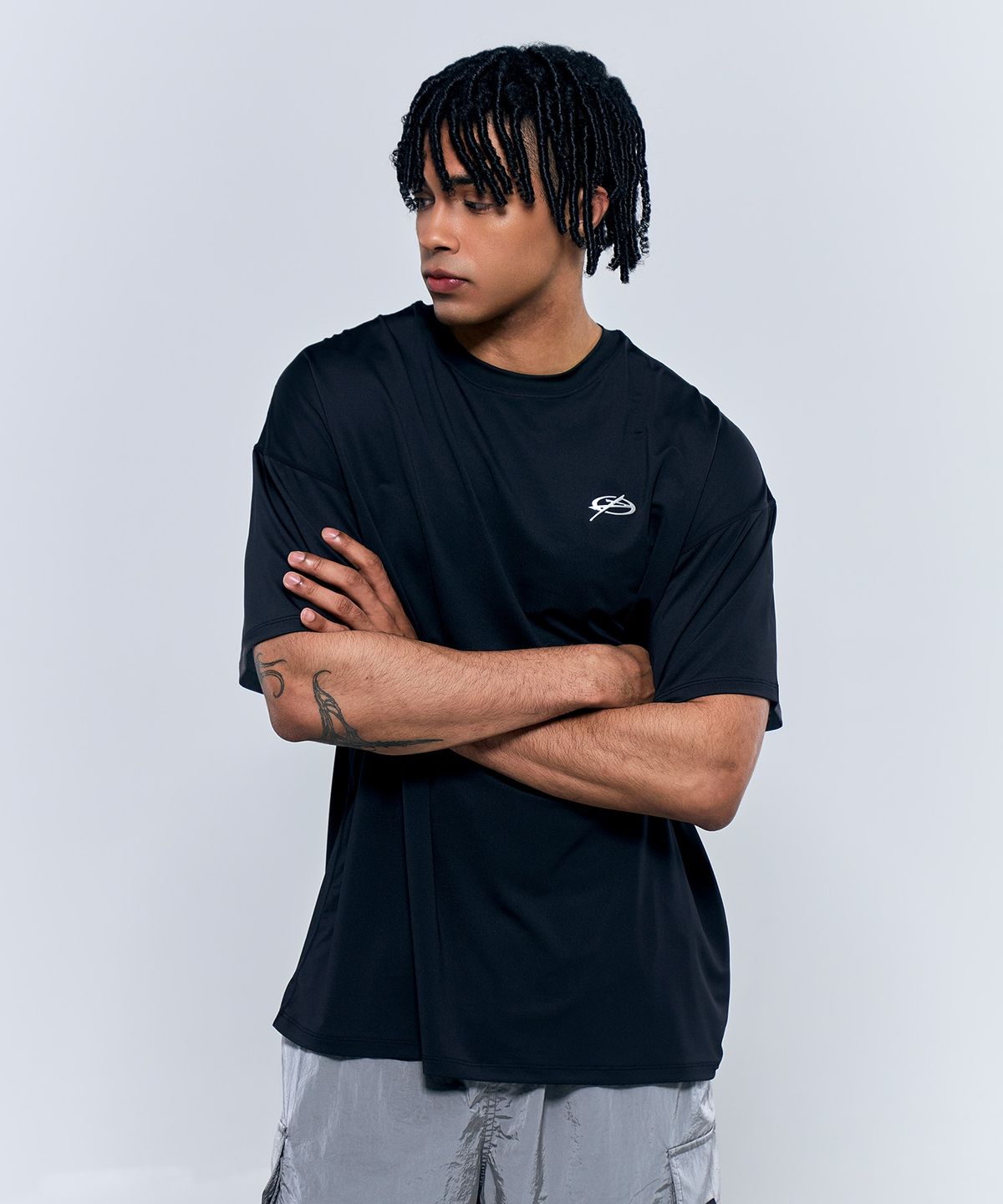 피지컬가먼츠(PHYSICAL GARMENTS) P2544 기능성 드라이 오버핏 반팔 [블랙]