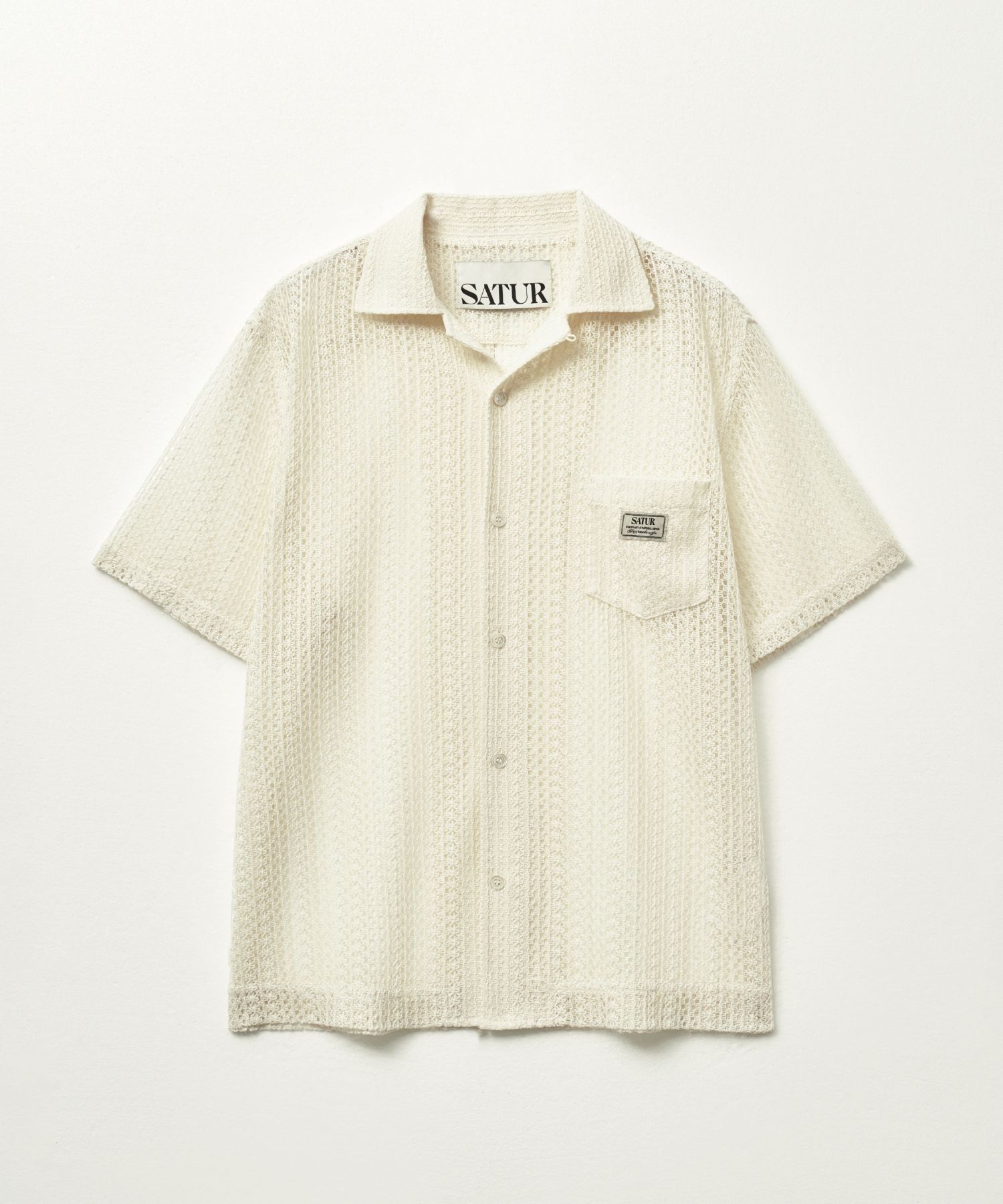 シャツ SATUR Crochet Open Collar Half Shirt 5FT1675 MUSINSA公式 | SATUR Crochet open collar half shirt cream