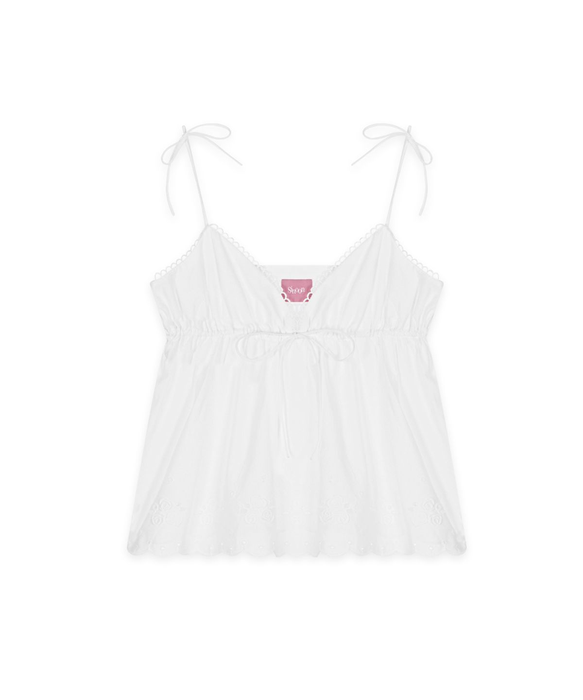 시눈(SINOON) Rose Scallop Sleeveless (White)