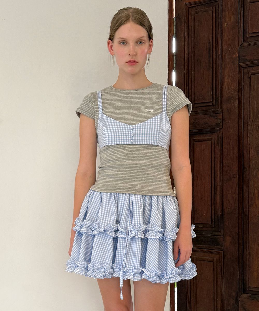 【Sinoon】 Three Button Layered Bustier 2色 MUSINSA | SINOON Three Button Layered Bustier (Blue)