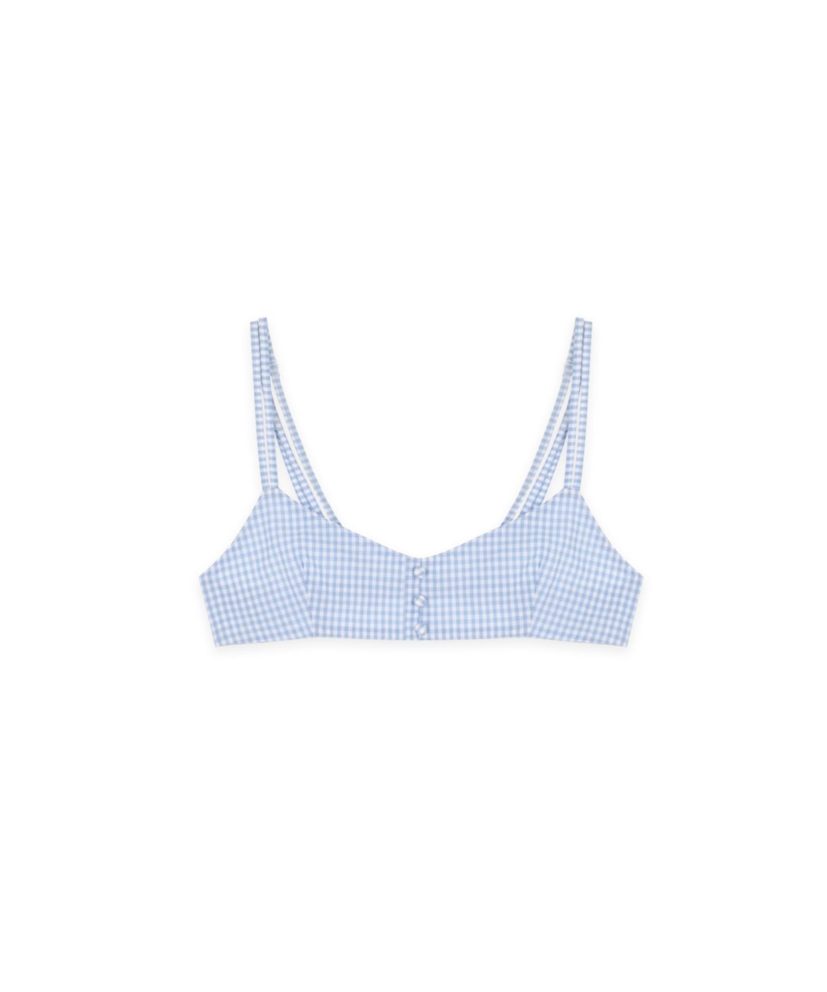 시눈(SINOON) Three Button Layered Bustier (Blue)