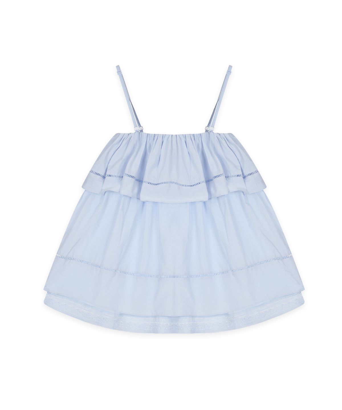 시눈(SINOON) Double Flared Blouse & Skirt (Sky Blue)