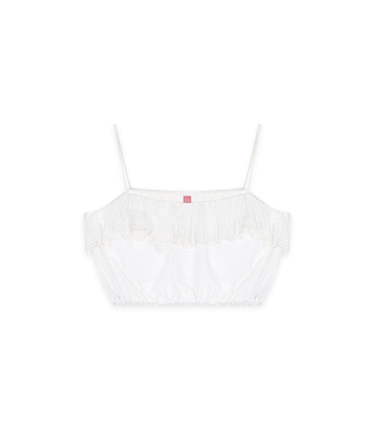 시눈(SINOON) Scallop Crop Sleeveless (White)