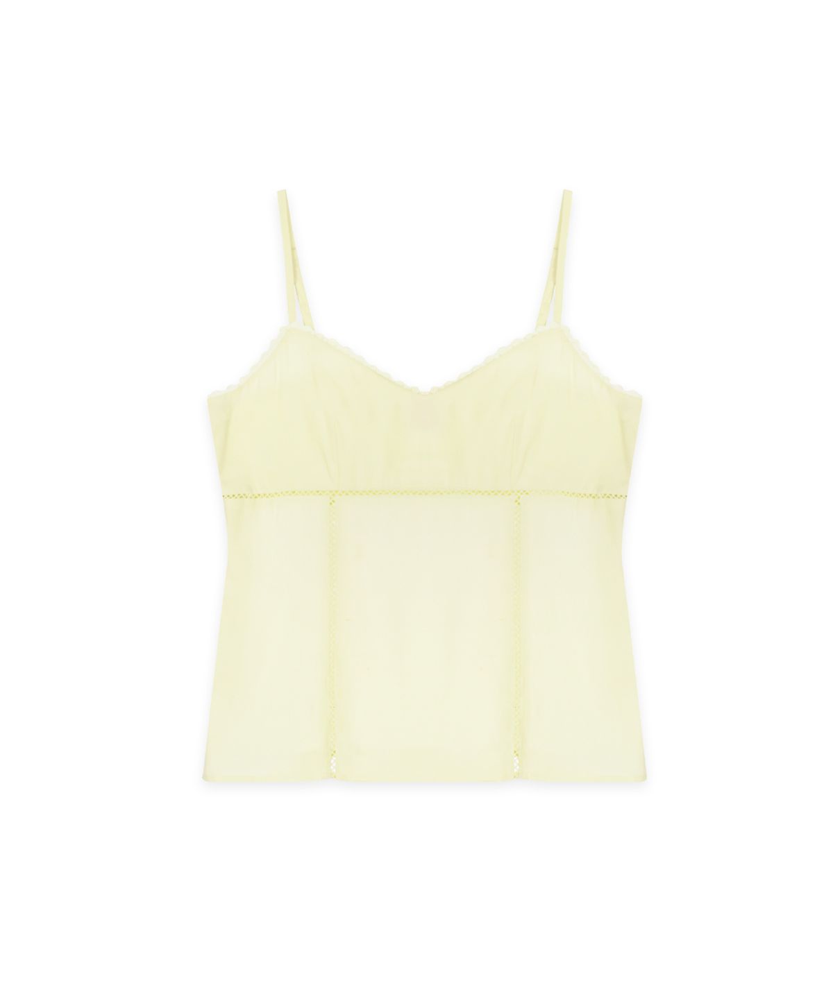 시눈(SINOON) V-Neck Lace Silky Sleeveless (Cream Yellow)