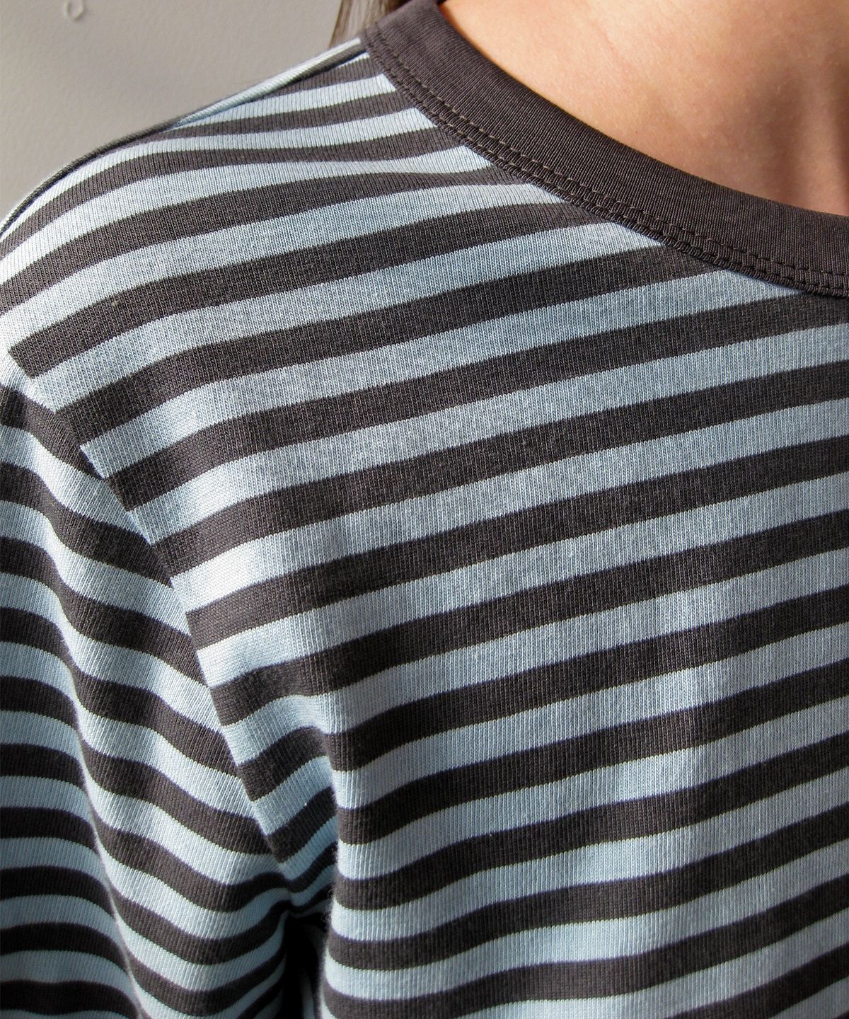 나츠(NAATS) Stripe comfort long sleeve, light blue