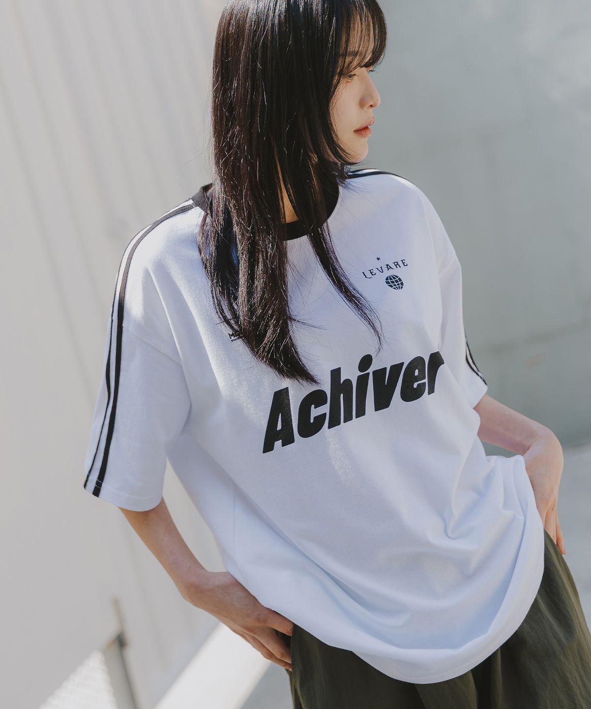 앨빈클로(ALVINCLO) ACHIVER 트랙 오버핏 반팔티 AST4803 (2 COLOR)