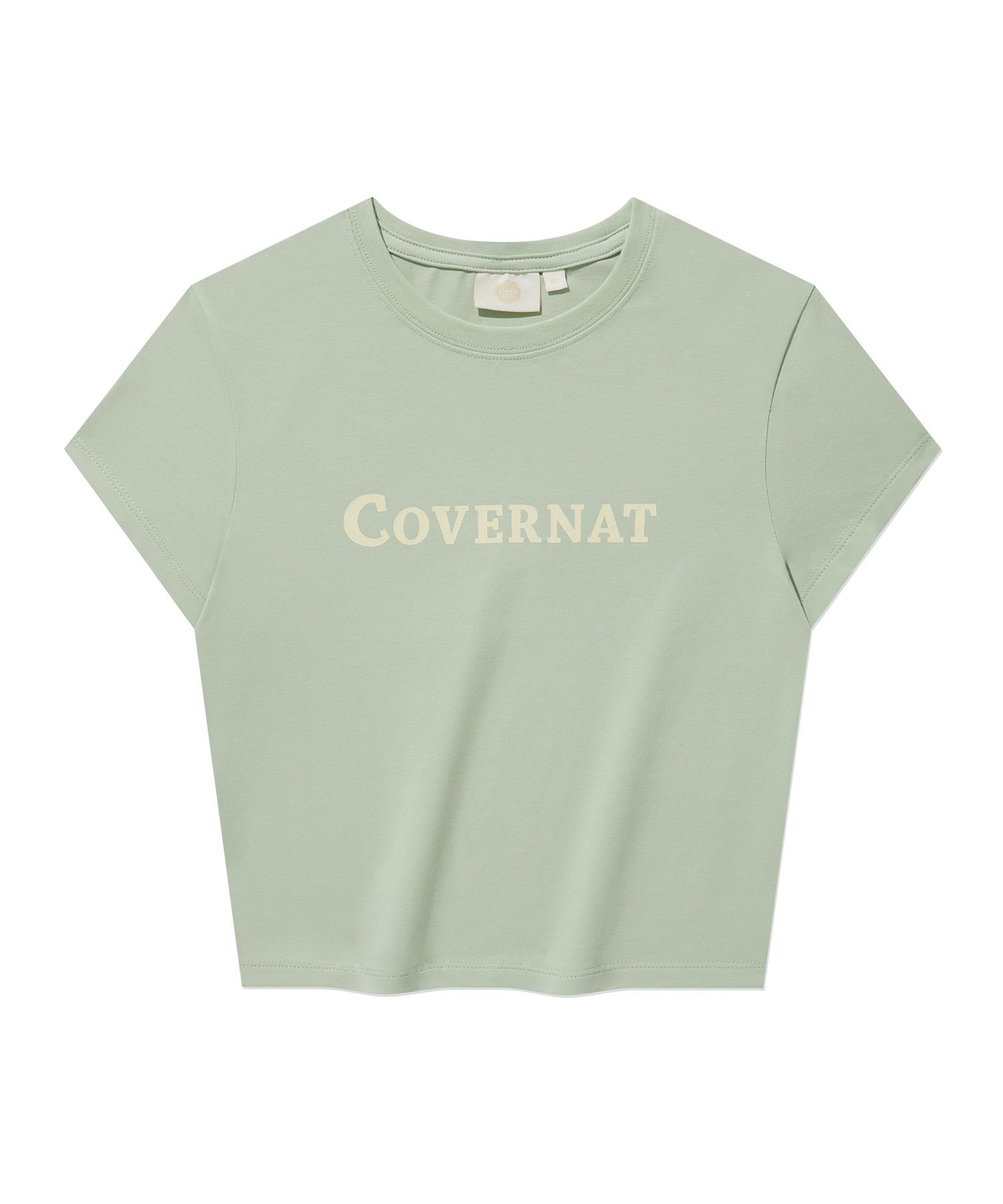 Tシャツ・カットソー COVERNAT Small Authentic T-Shirt Light Green MUSINSA | COVERNAT (W) Authentic Logo Baby Fit T-Shirt Light