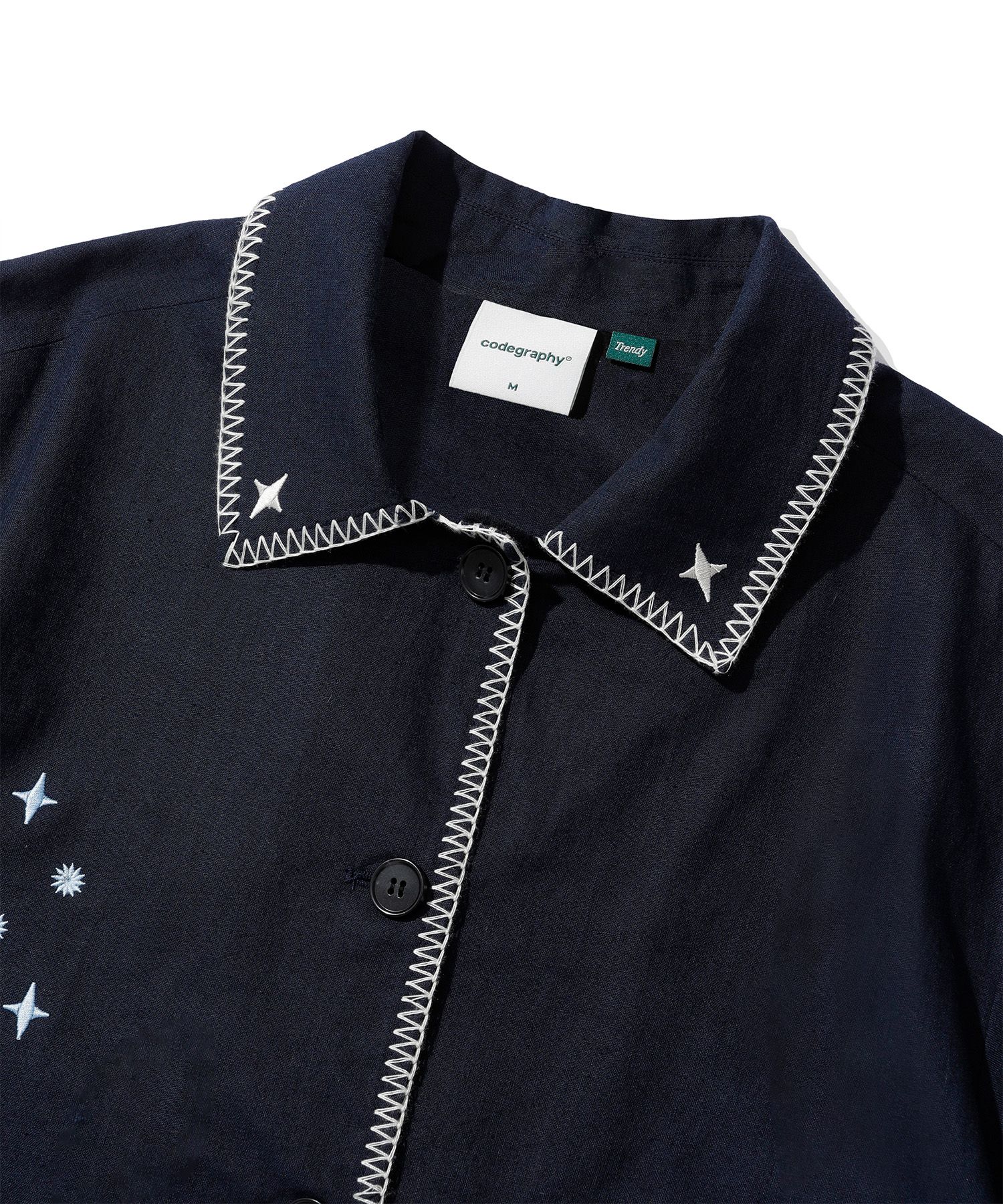 [CODEGRAPHY]25SS★韓国人気★(Women) Linen Cotton Half Jacket MUSINSA | Codegraphy (Women) Linen Cotton Half Jacket_Navy