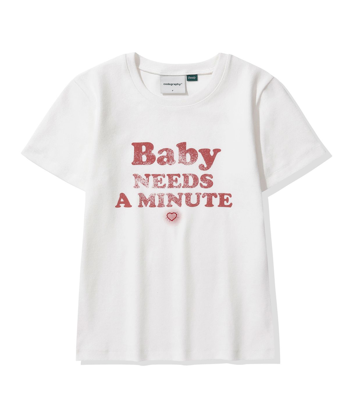 코드그라피(CGP) (우먼) Baby needs a minute 반소매 티셔츠_화이트