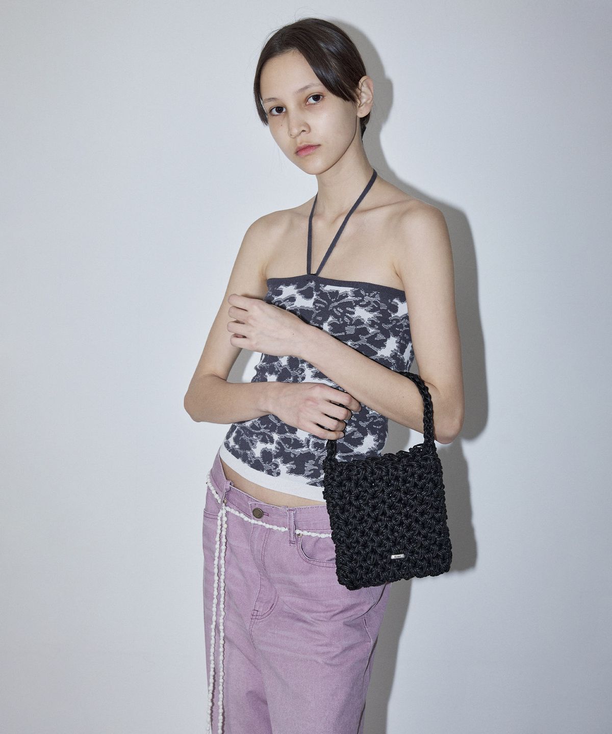 엔오르(EN OR) WEAVING SQUARE BAG MINI - BLACK