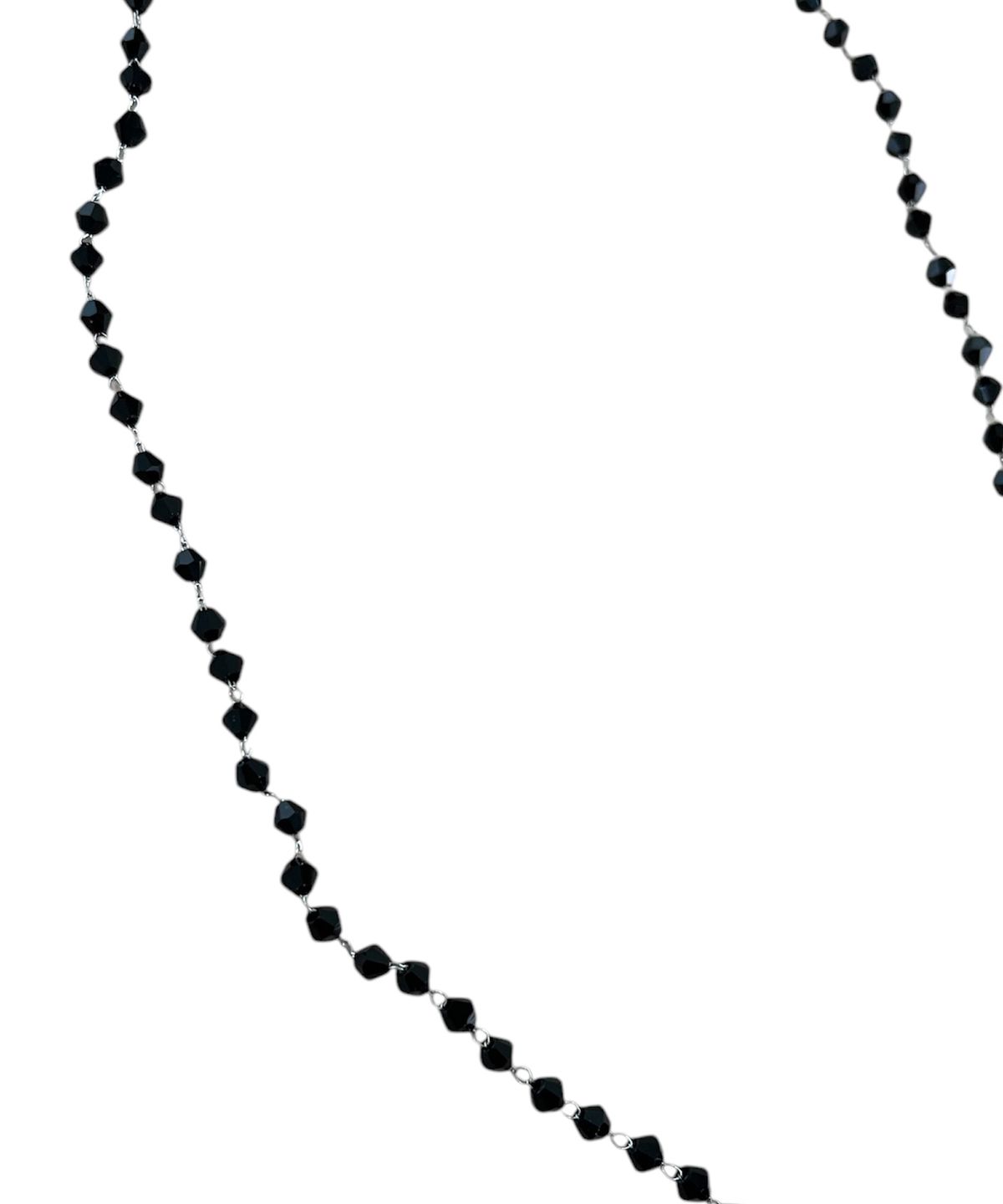 스케이터락(SK8ER ROCK) Black Cross Beads Chain Necklace