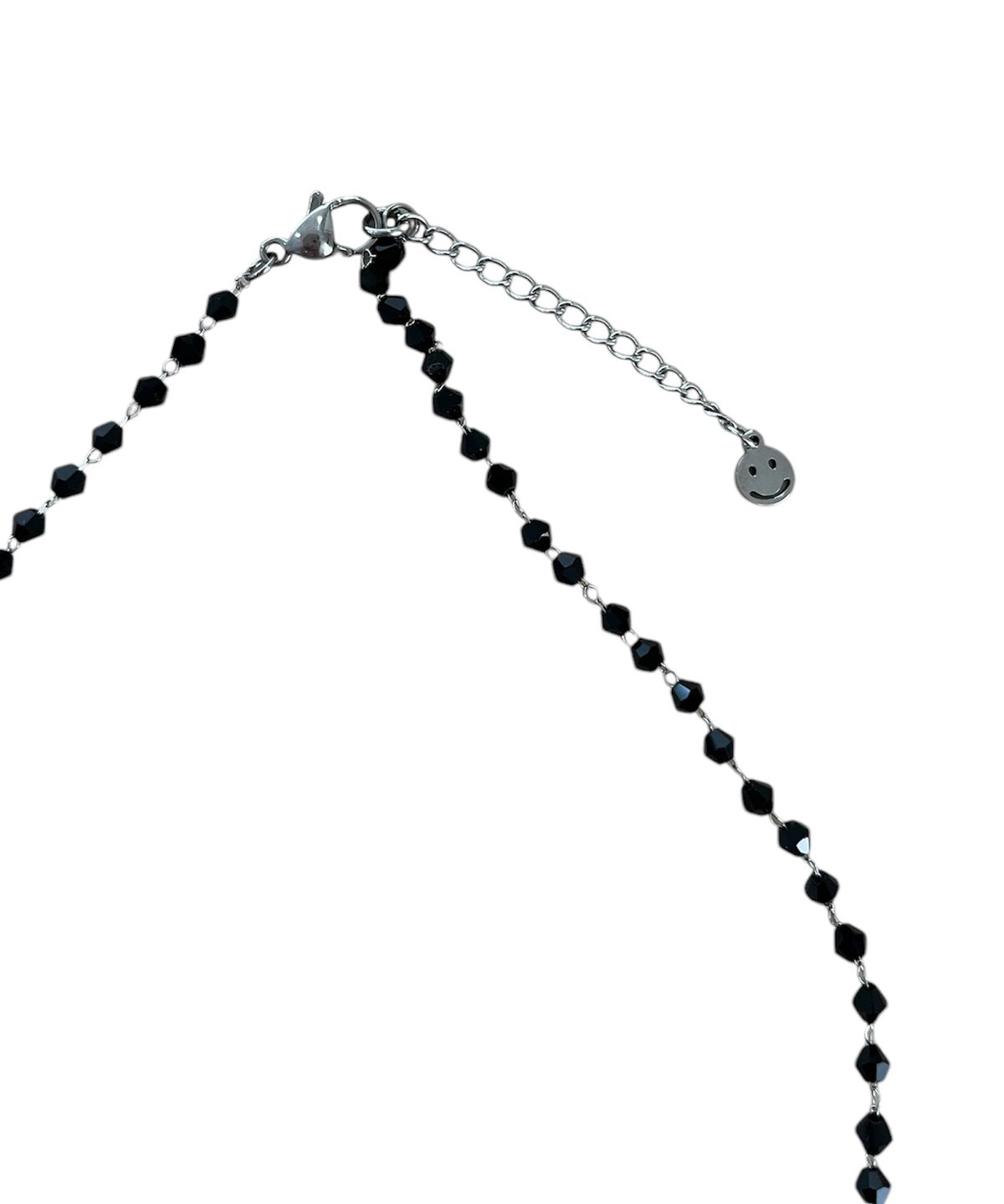 스케이터락(SK8ER ROCK) Black Cross Beads Chain Necklace