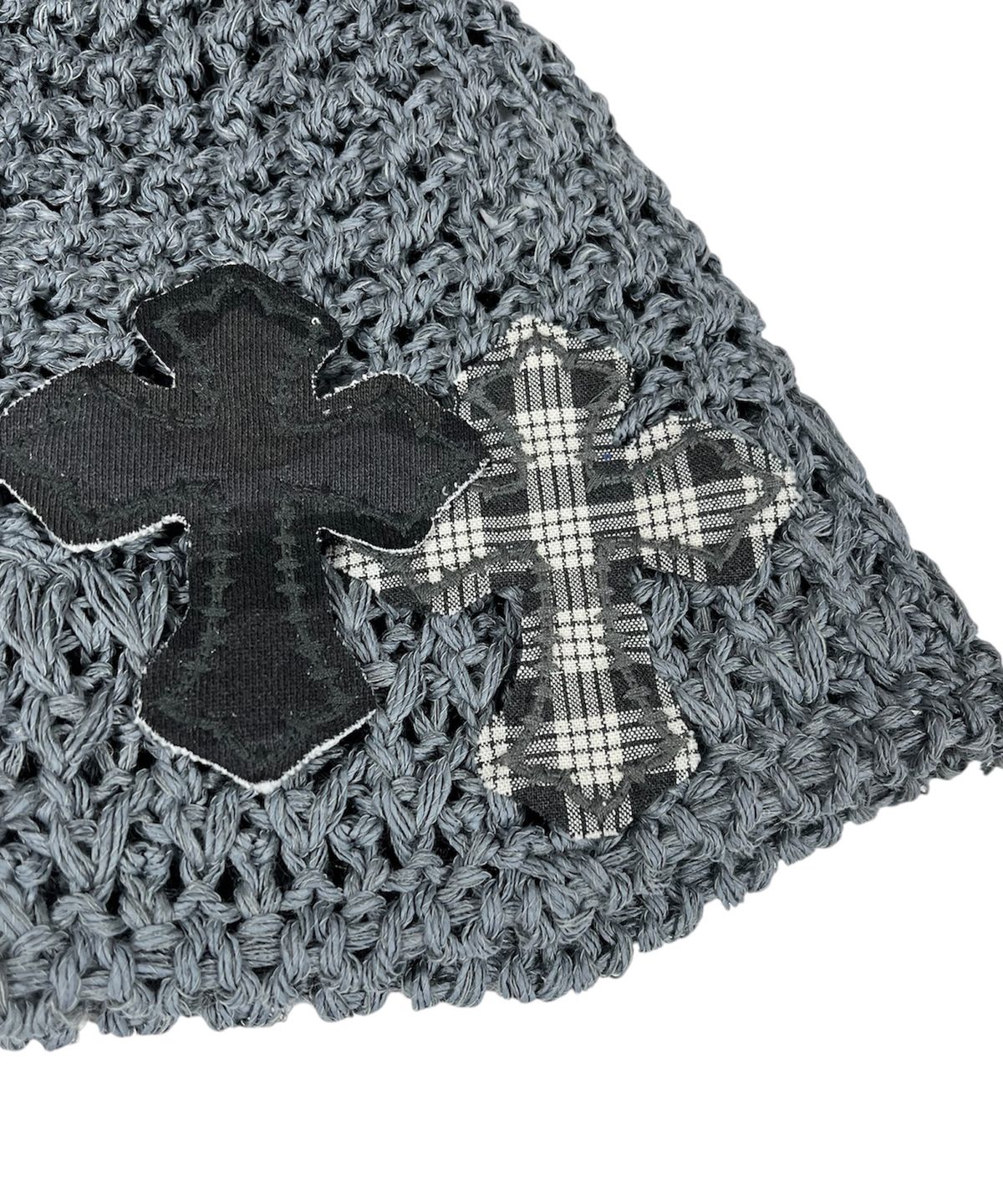스케이터락(SK8ER ROCK) Cross Knit Bucket Hat ((gray))