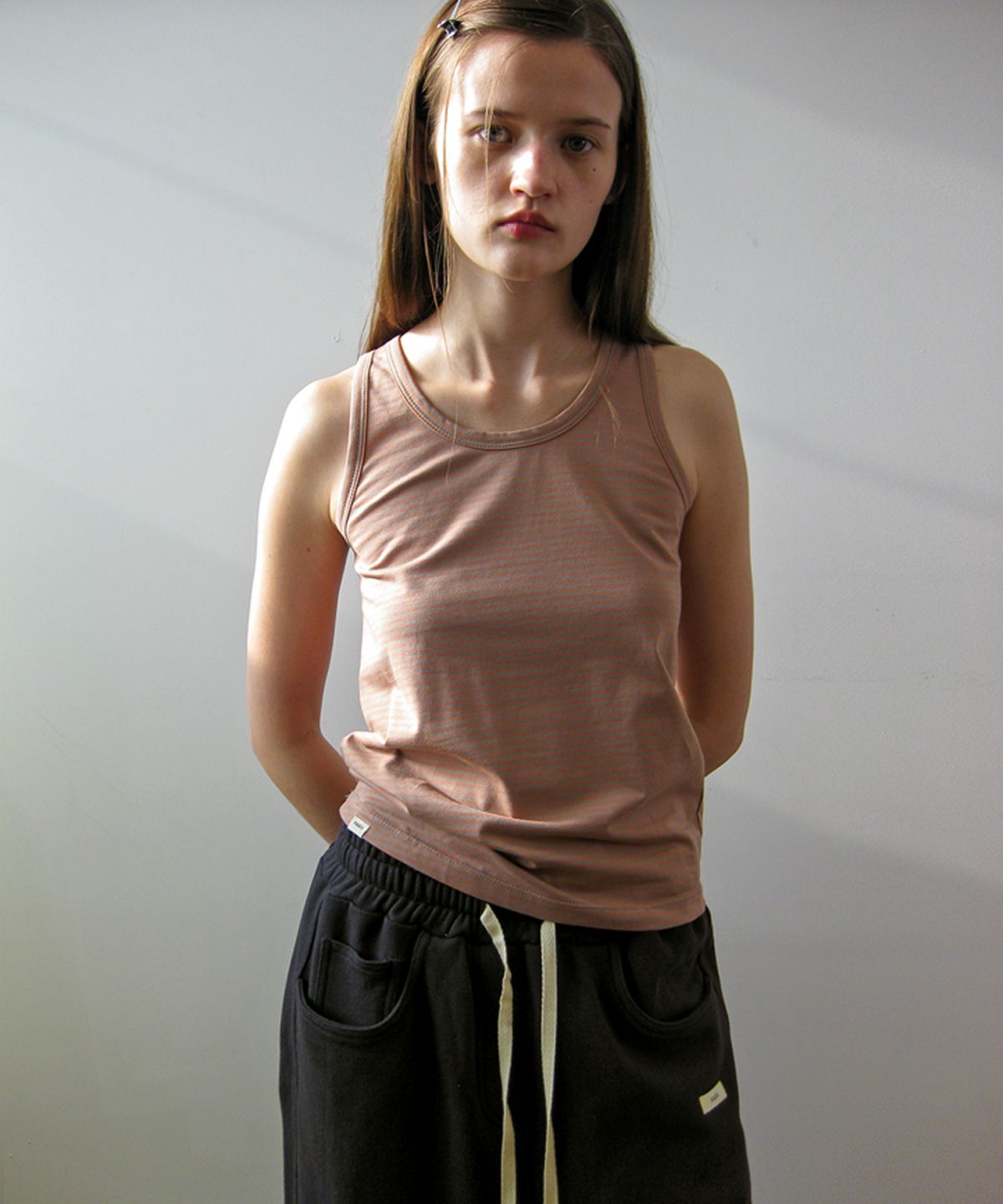 나츠(NAATS) Stripe comfort sleeveless, orange