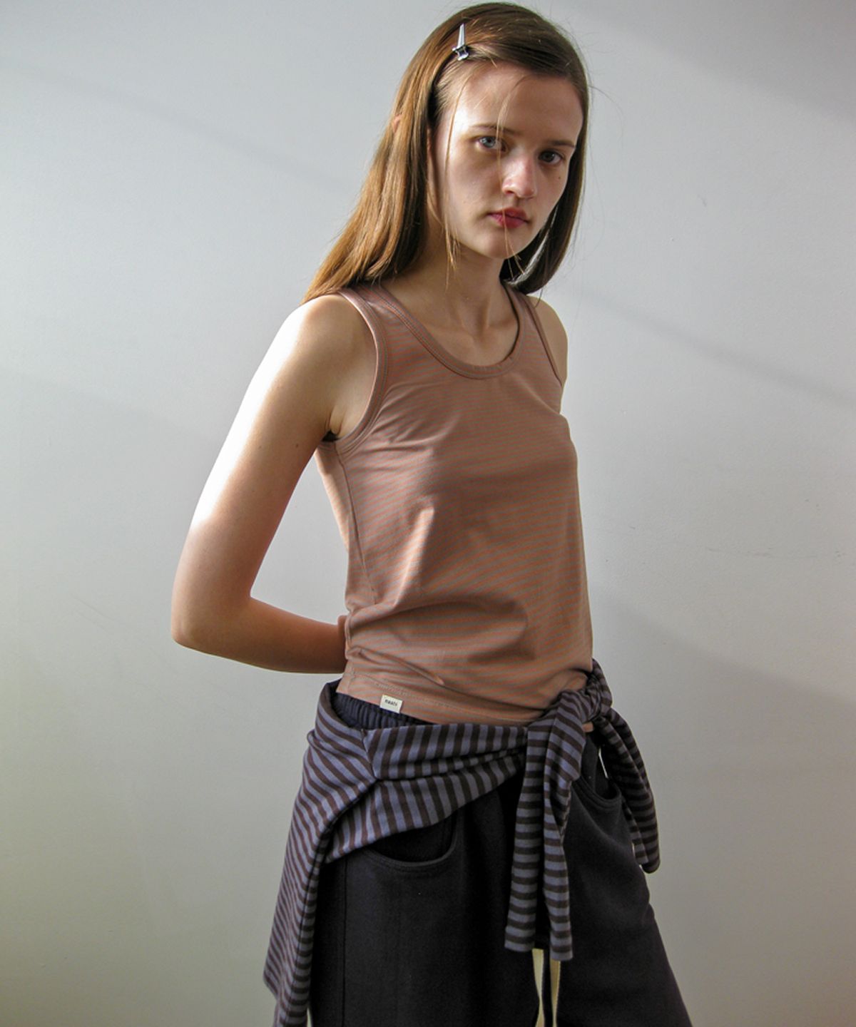 나츠(NAATS) Stripe comfort sleeveless, orange