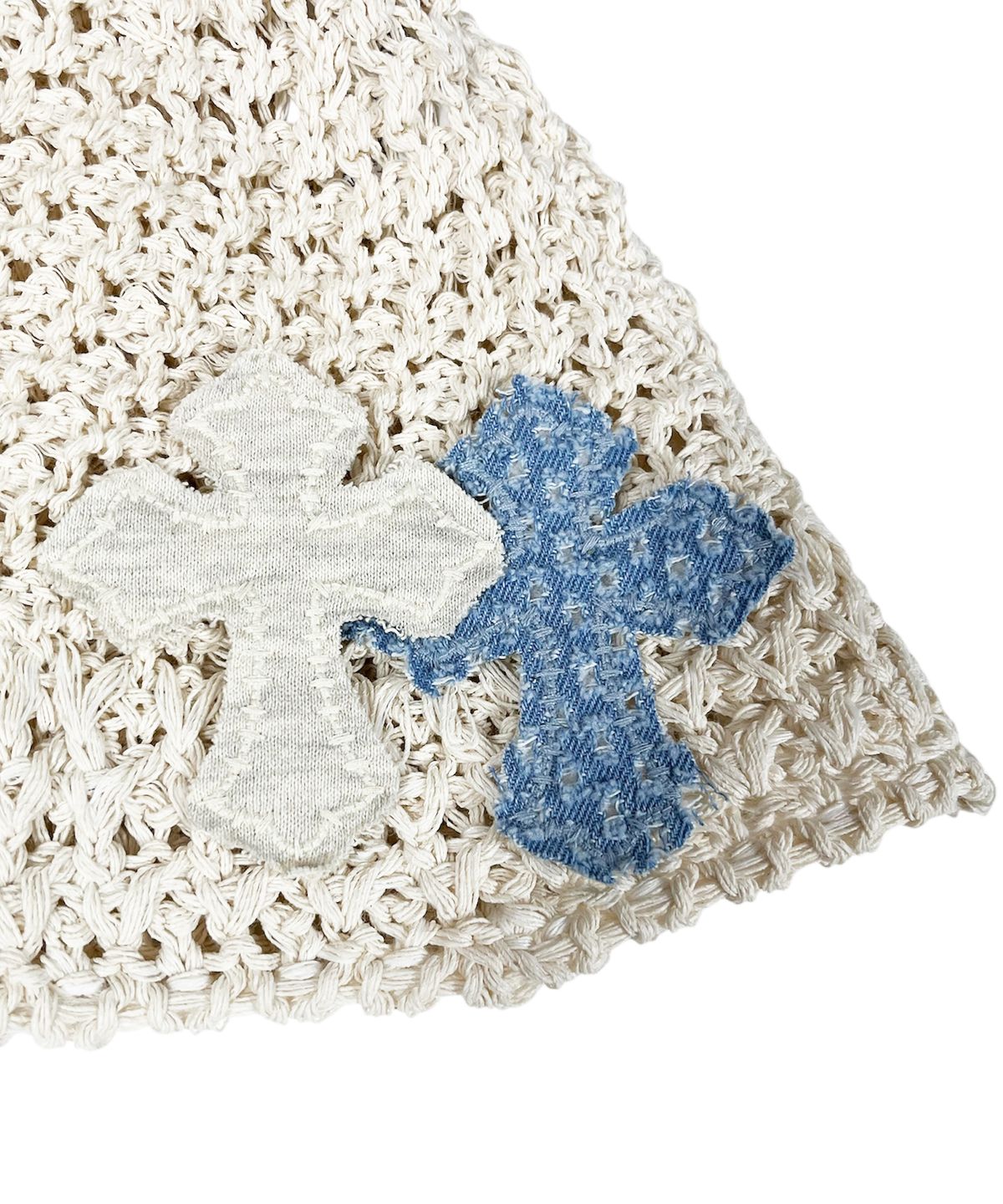 스케이터락(SK8ER ROCK) Cross Knit Bucket Hat ((ivory))