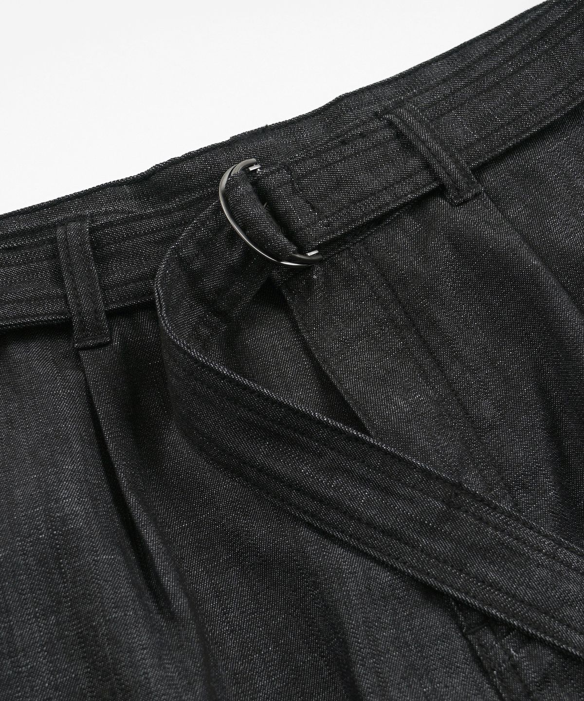 프리즘웍스(FRIZMWORKS) BELTED DENIM SHORTS _ BLACK