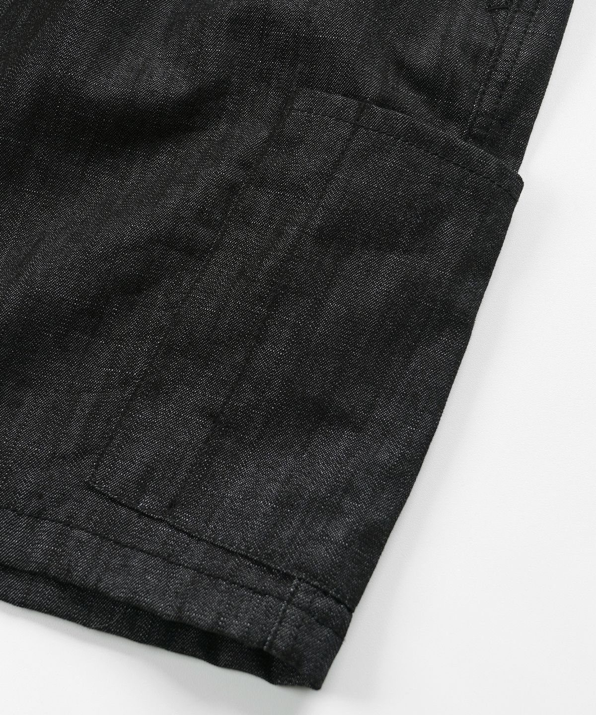 프리즘웍스(FRIZMWORKS) BELTED DENIM SHORTS _ BLACK