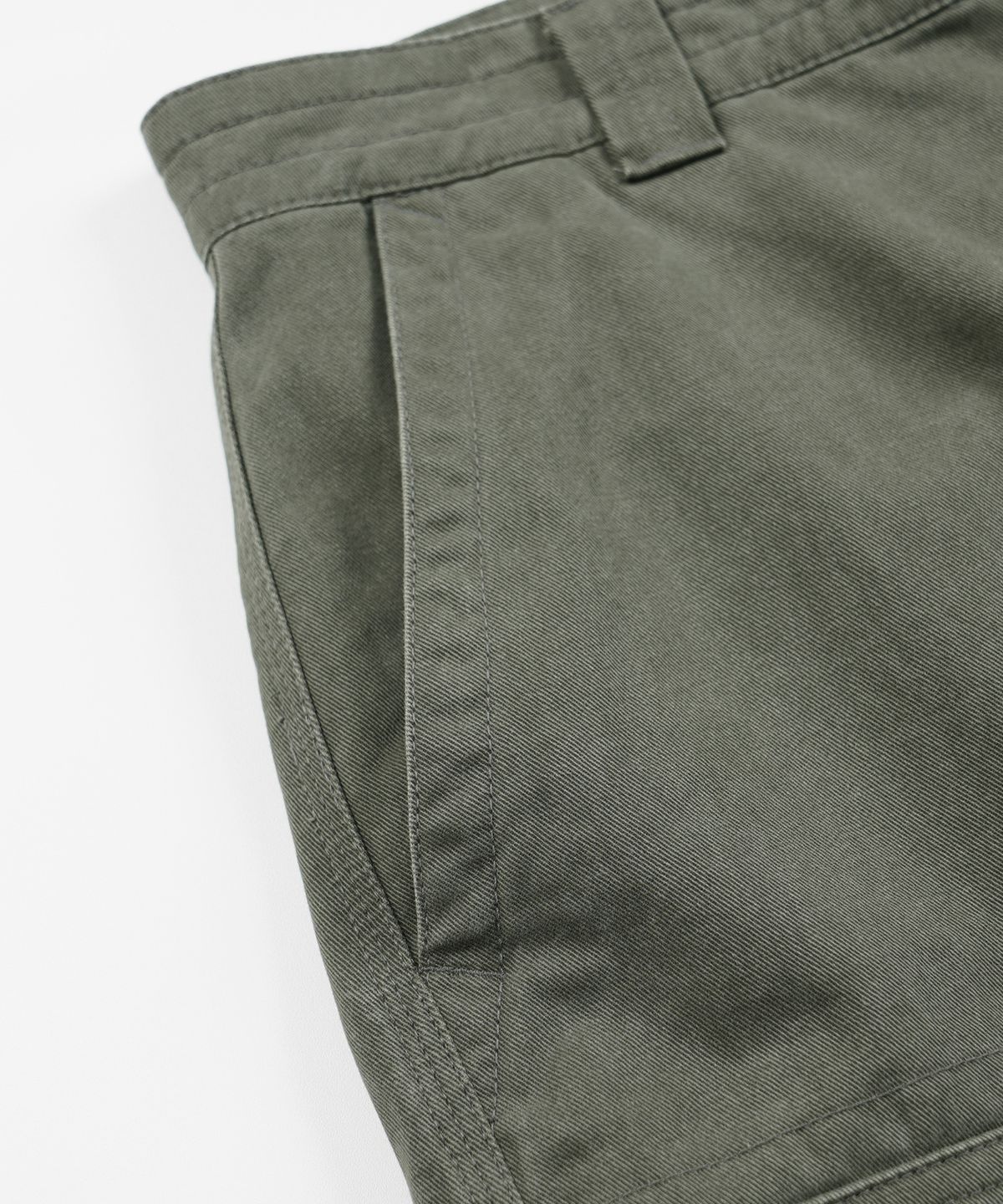 프리즘웍스(FRIZMWORKS) WASHED COTTON ZIP CARGO SHORTS _ OLIVE