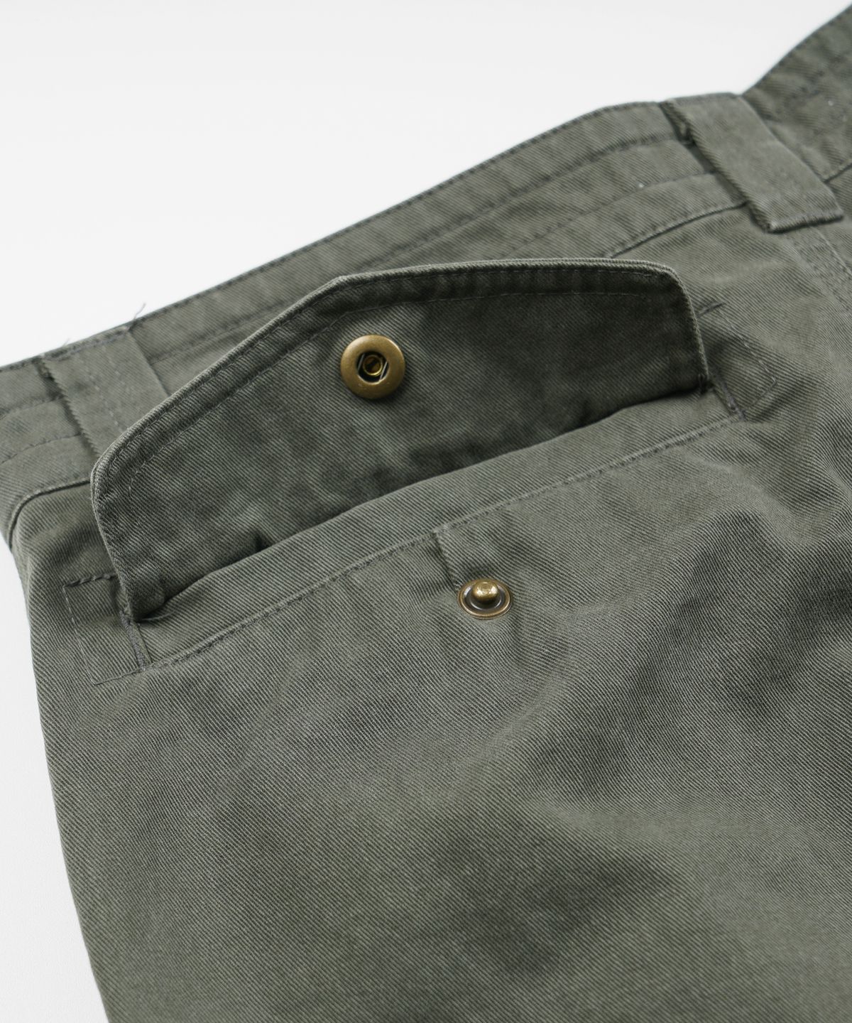 프리즘웍스(FRIZMWORKS) WASHED COTTON ZIP CARGO SHORTS _ OLIVE